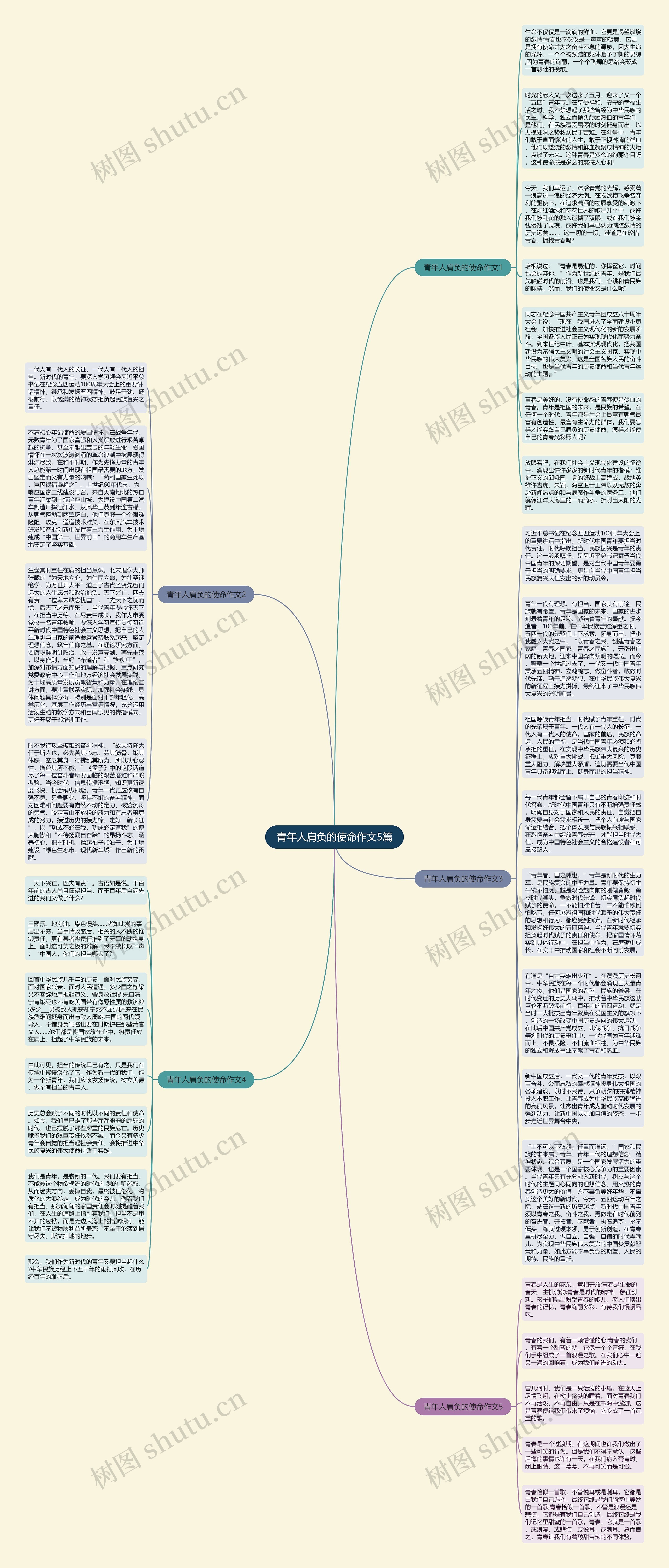青年人肩负的使命作文5篇思维导图
