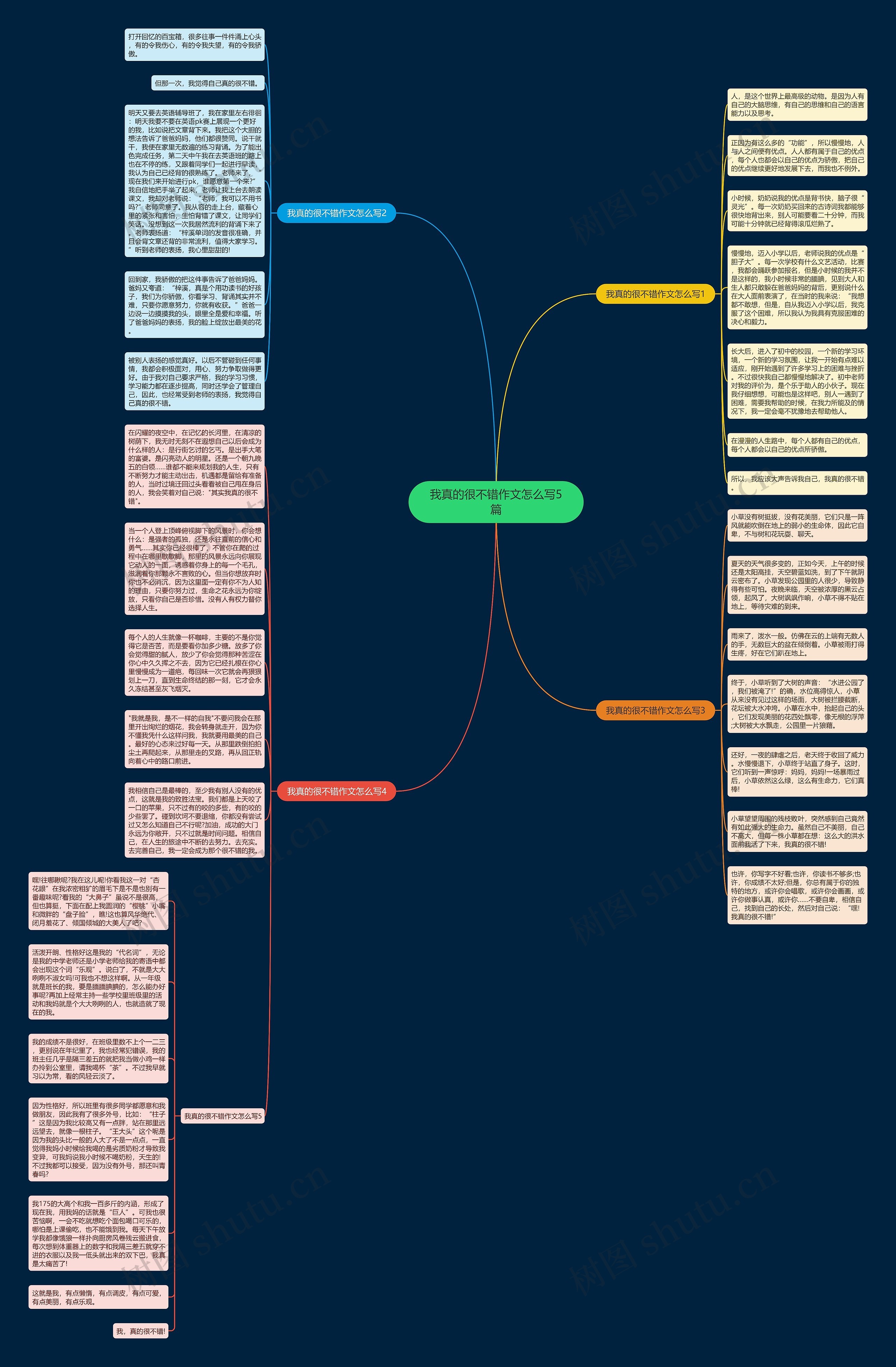 我真的很不错作文怎么写5篇思维导图