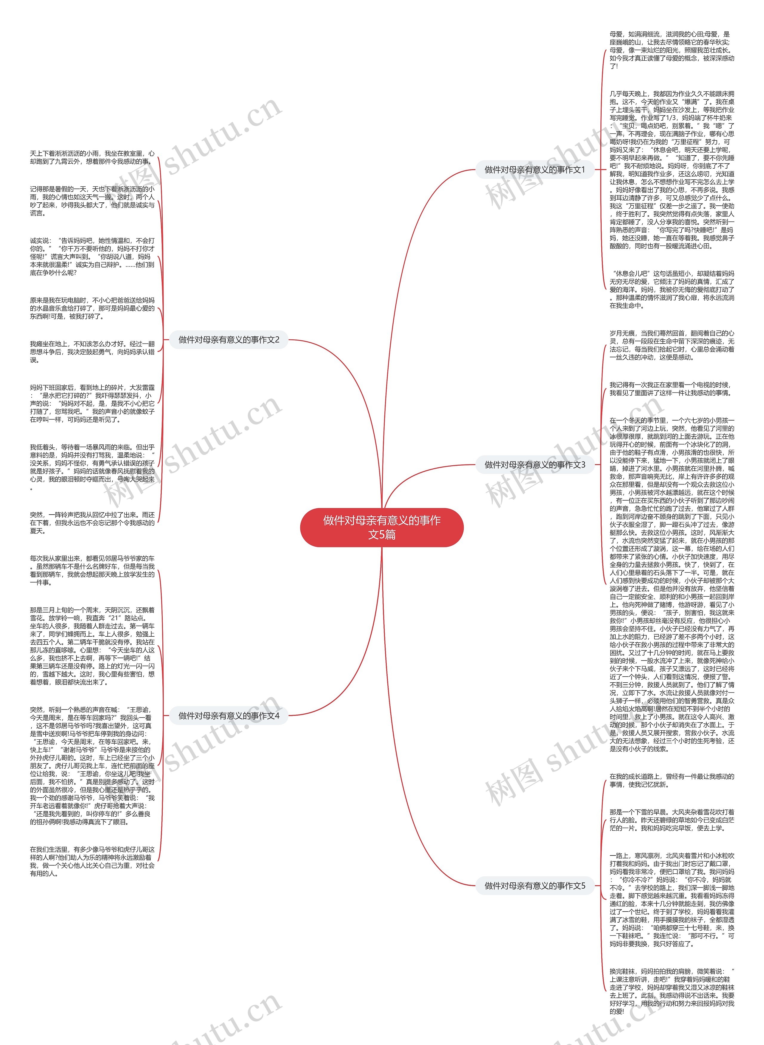 做件对母亲有意义的事作文5篇思维导图