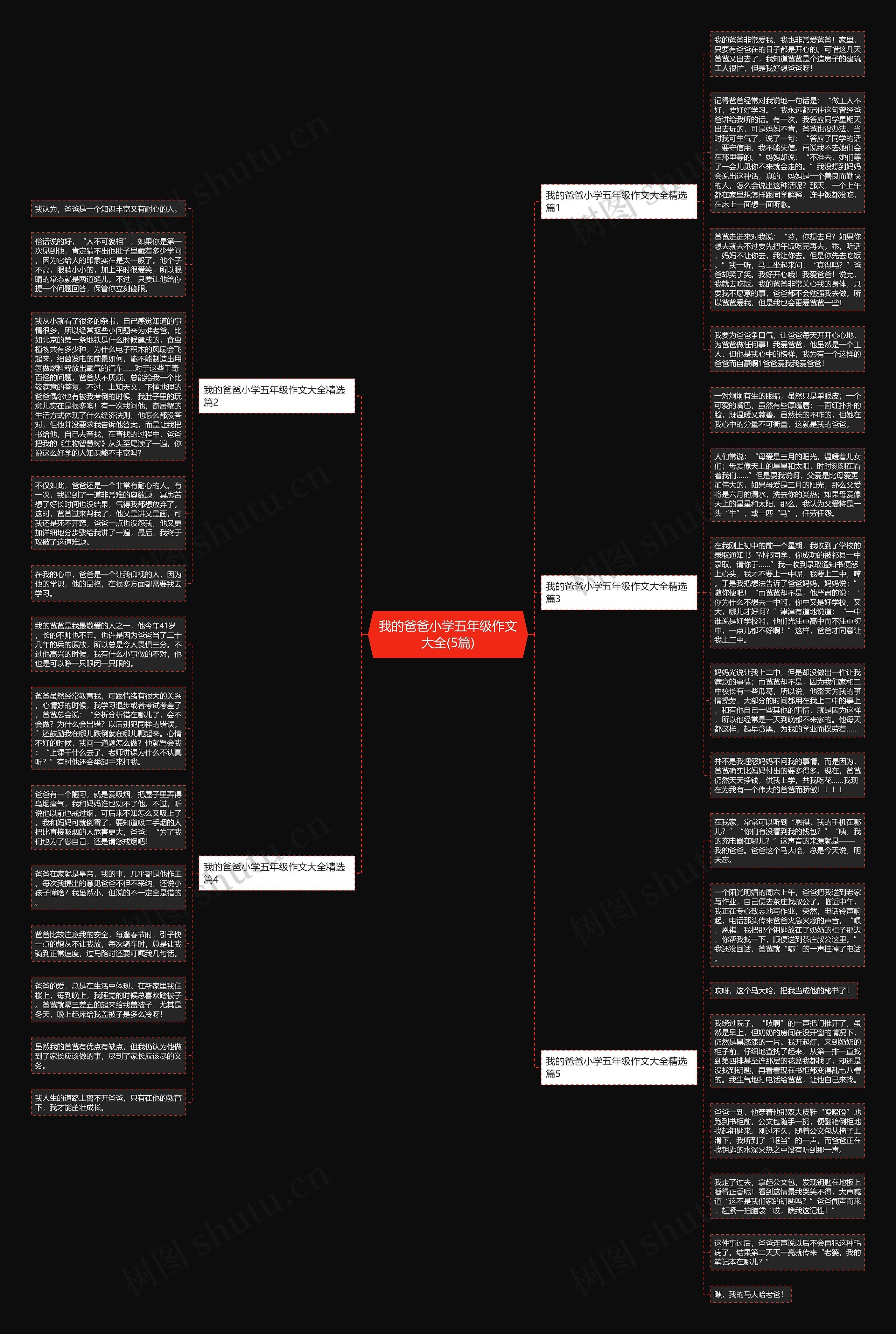 我的爸爸小学五年级作文大全(5篇)思维导图