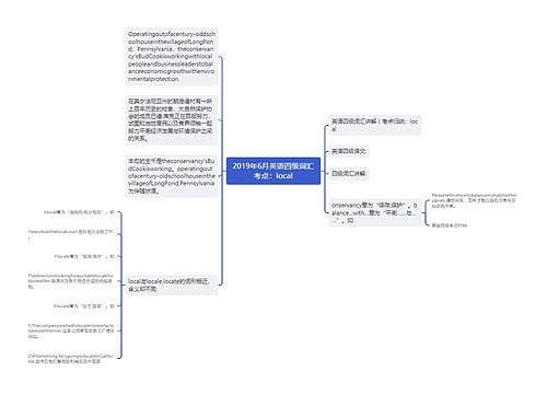 2019年6月英语四级词汇考点：local