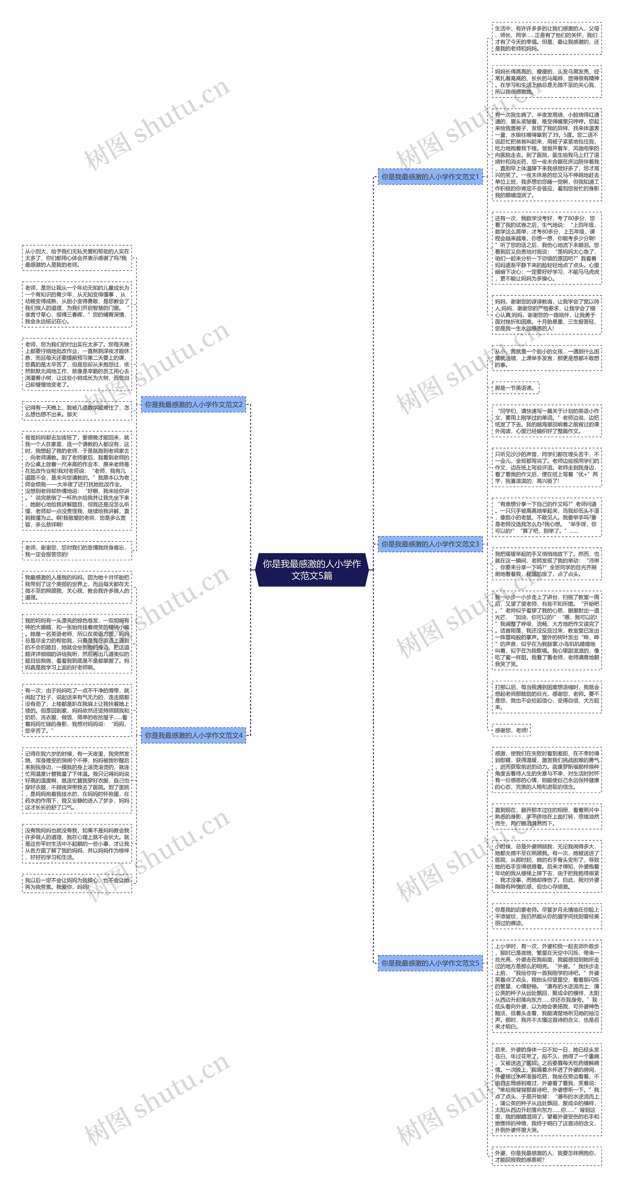 你是我最感激的人小学作文范文5篇思维导图