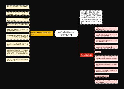 2017年6月英语六级听力常考考点(十七)