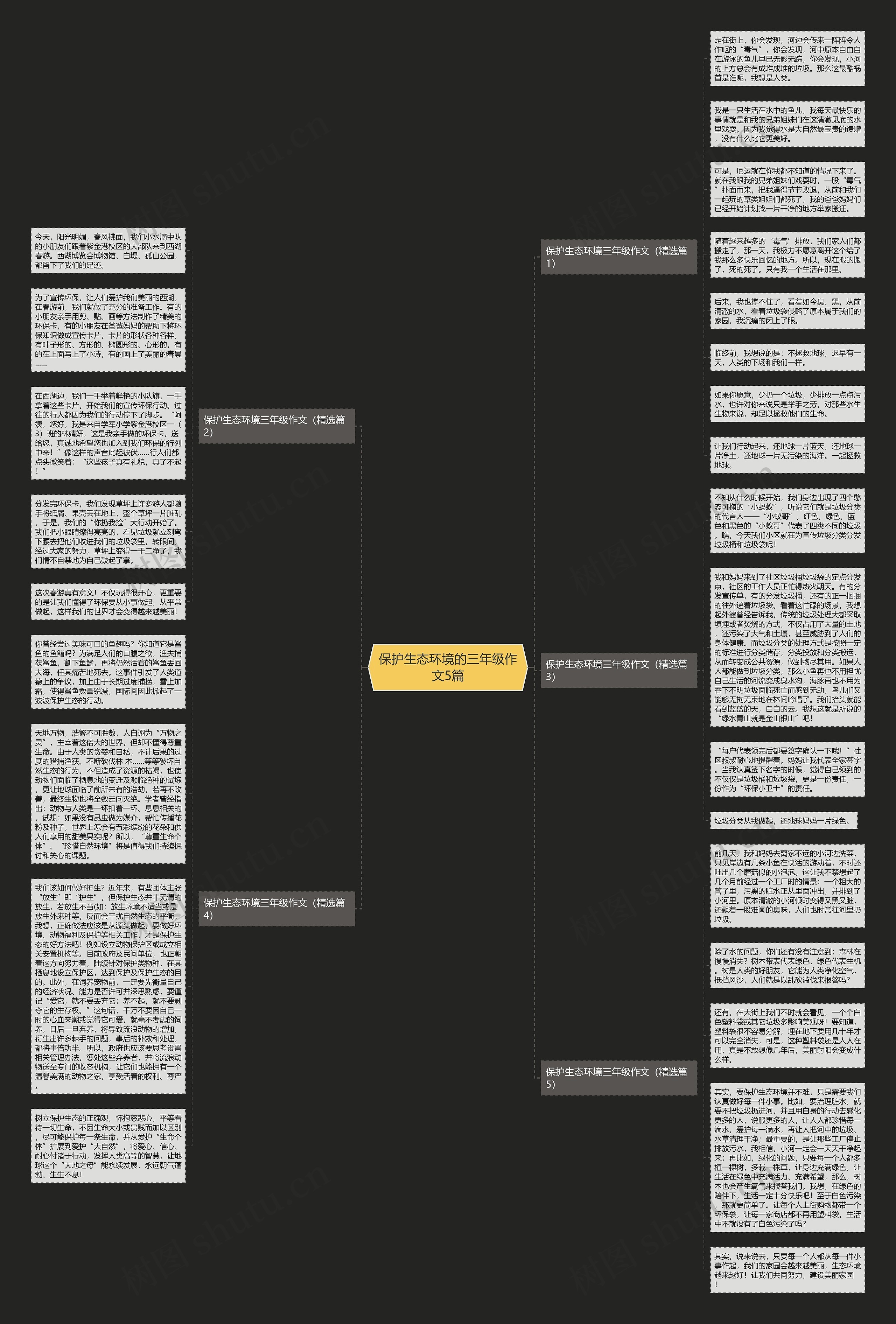 保护生态环境的三年级作文5篇思维导图