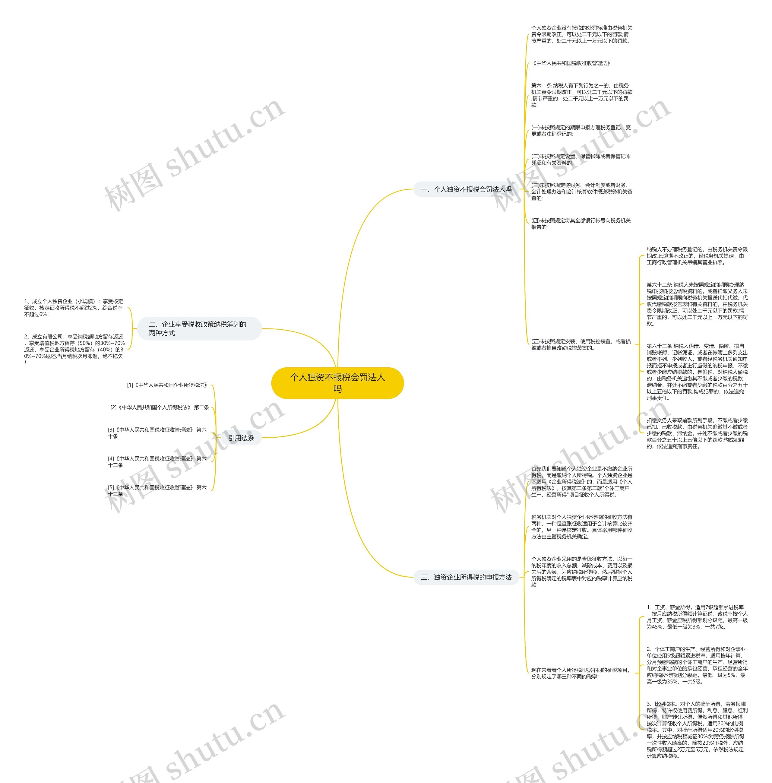 个人独资不报税会罚法人吗思维导图