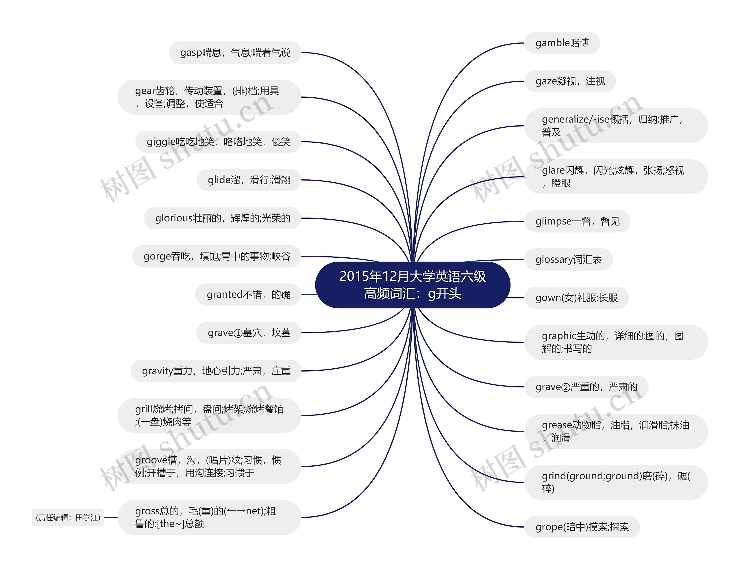 2015年12月大学英语六级高频词汇：g开头