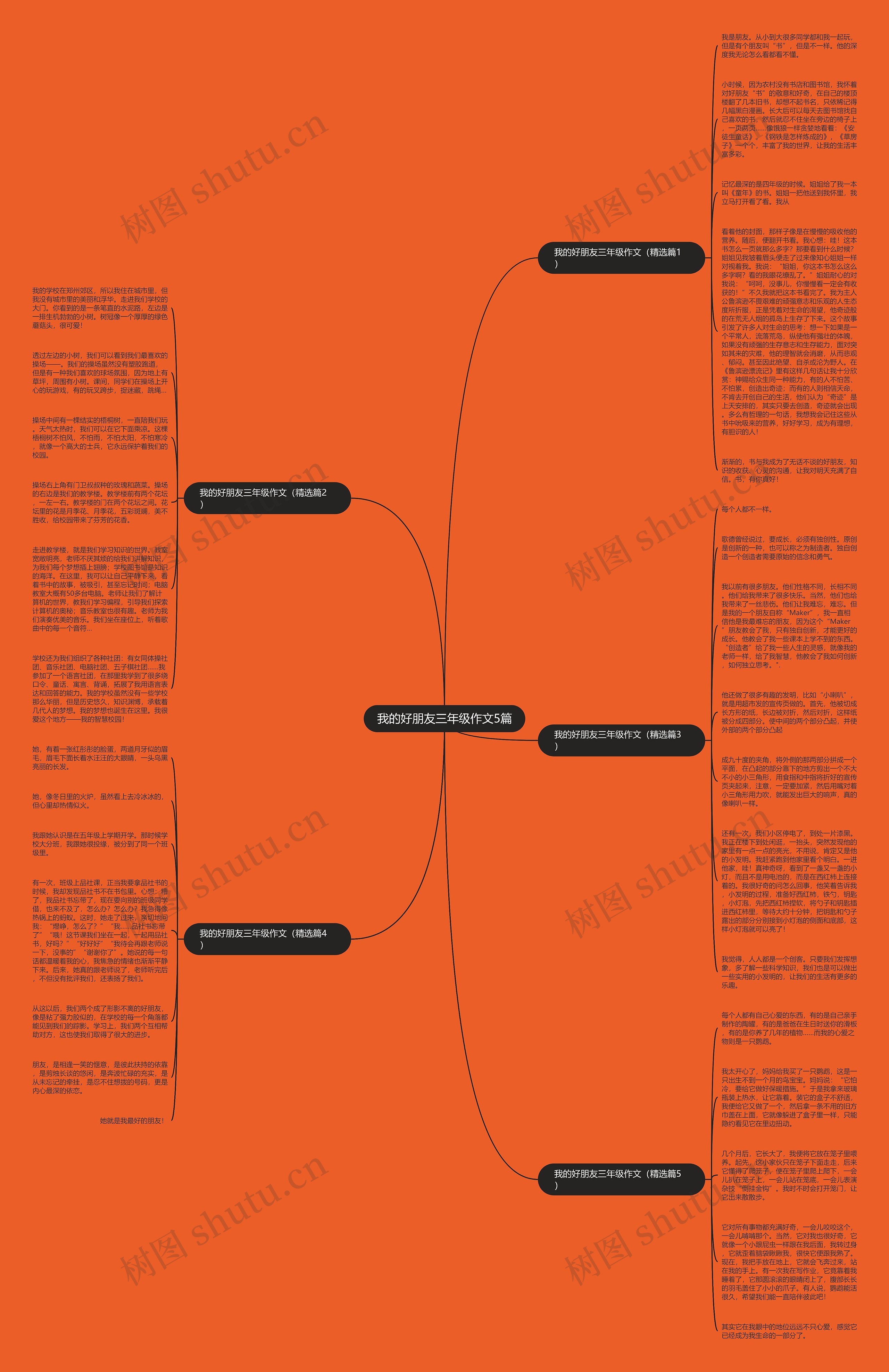 我的好朋友三年级作文5篇思维导图