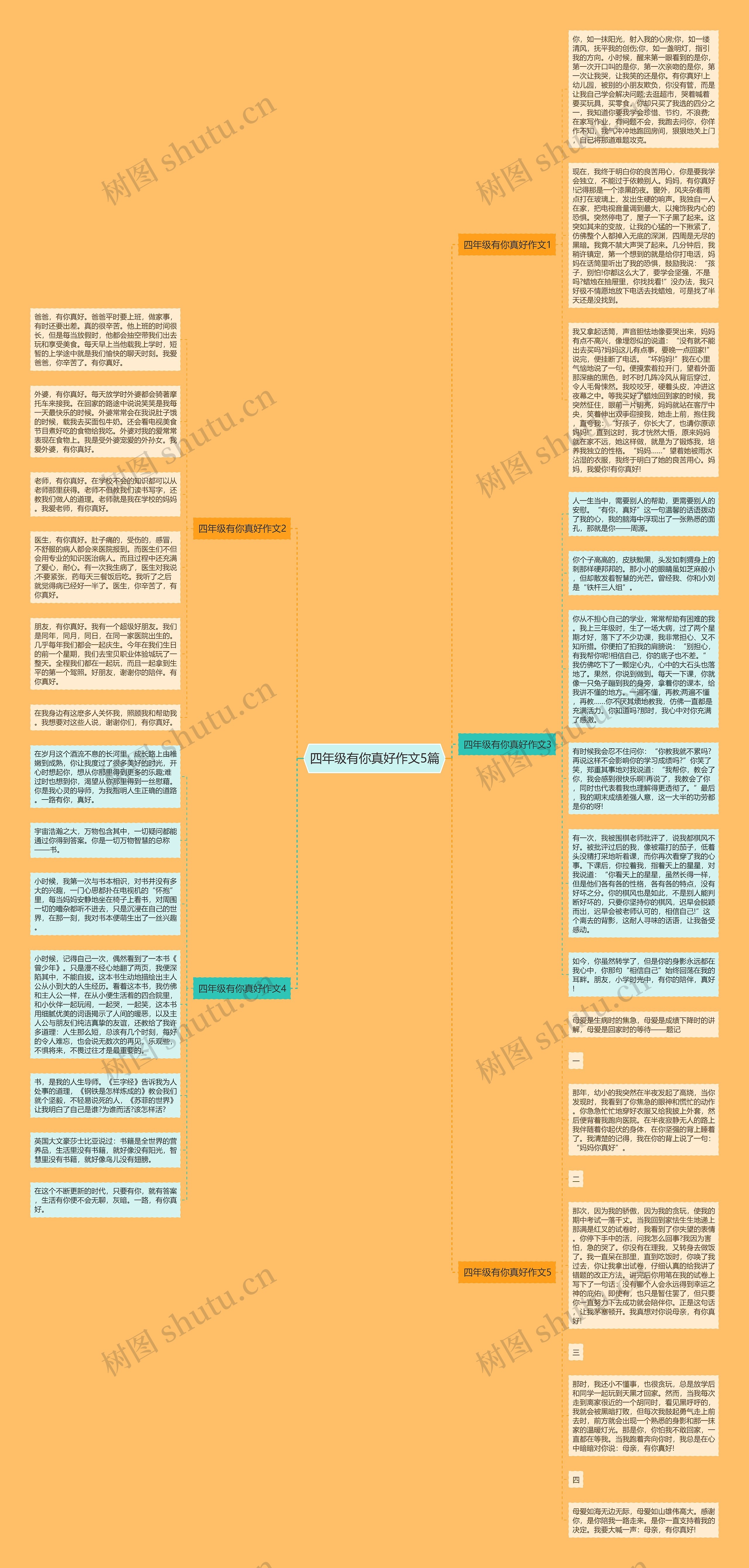四年级有你真好作文5篇思维导图