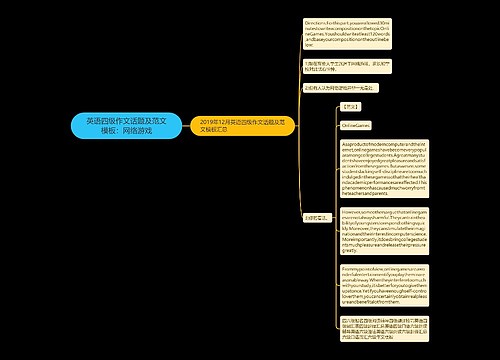 英语四级作文话题及范文模板：网络游戏