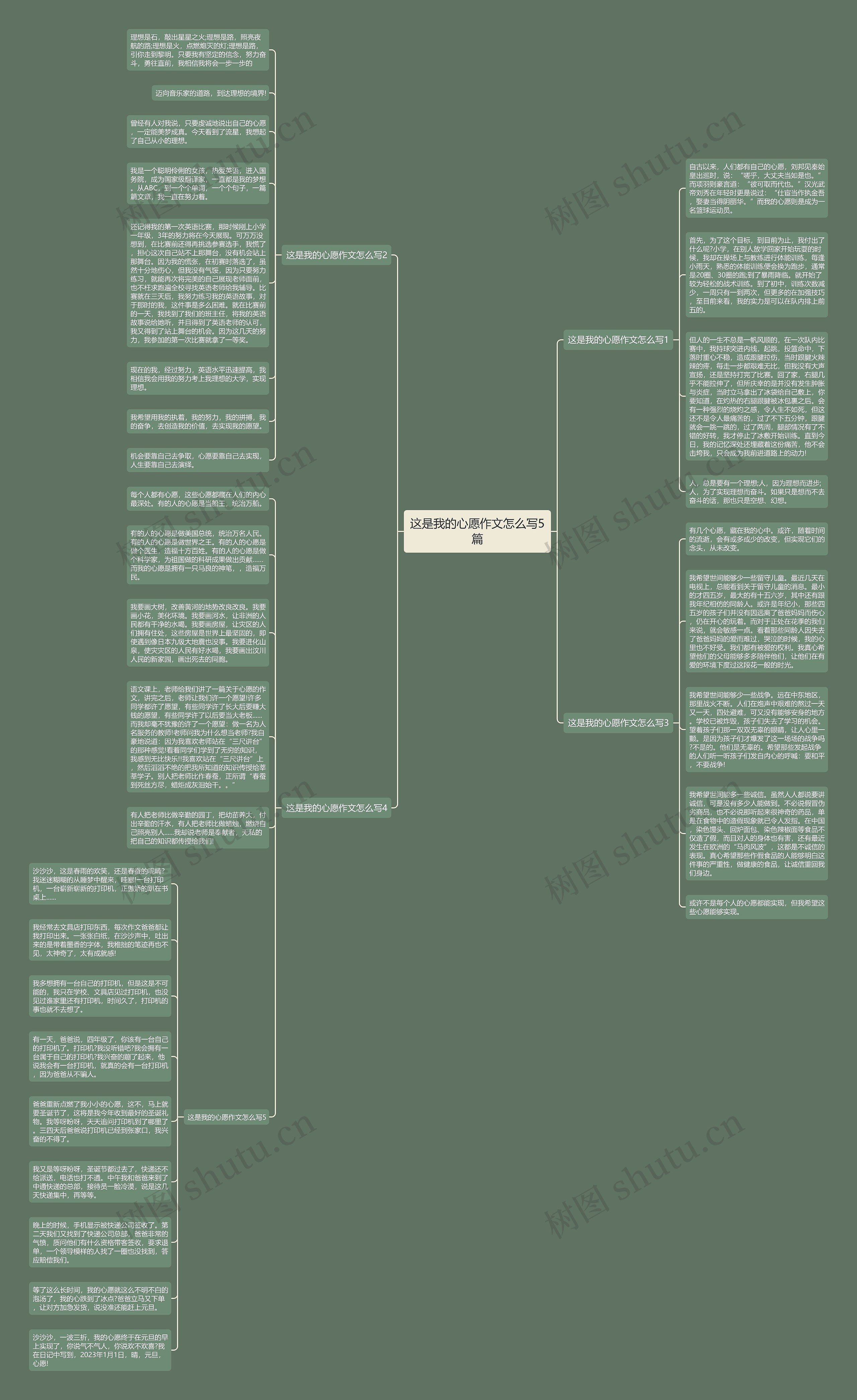 这是我的心愿作文怎么写5篇思维导图高清图 这是我的心愿作文怎么写5篇思维导图