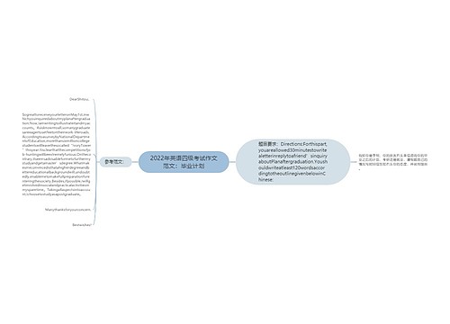 2022年英语四级考试作文范文：毕业计划