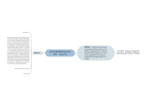 2022年英语四级考试作文范文：毕业计划