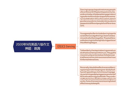 2020年9月英语六级作文押题：跳舞