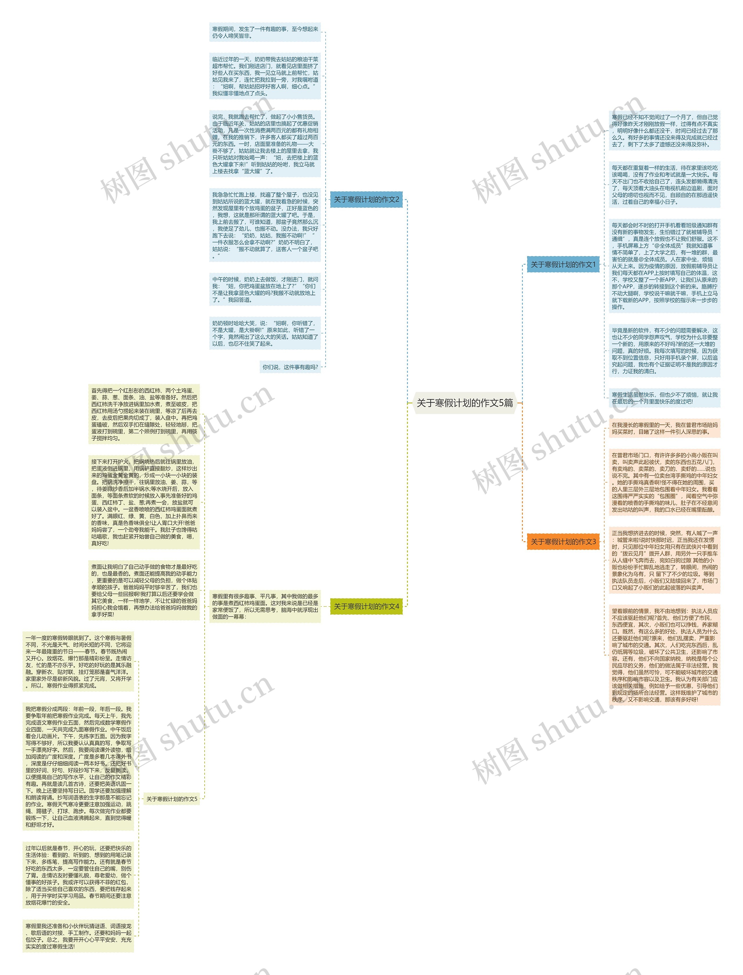 关于寒假计划的作文5篇思维导图