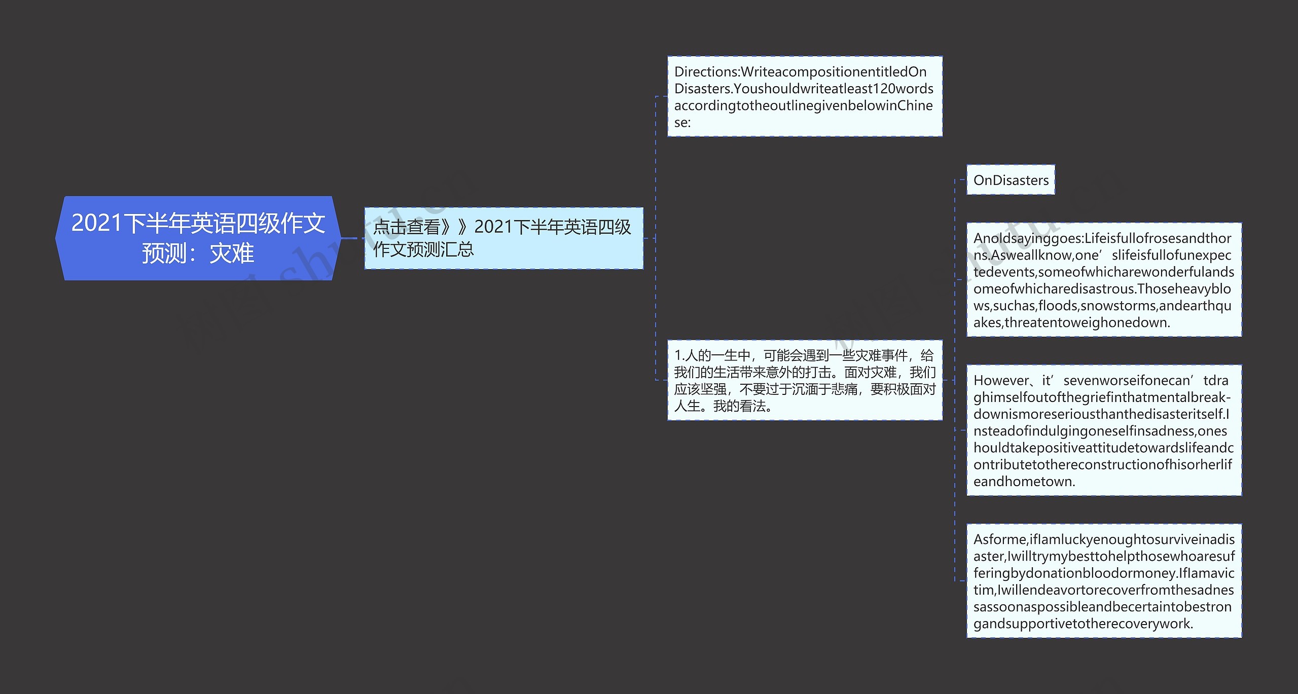 2021下半年英语四级作文预测：灾难