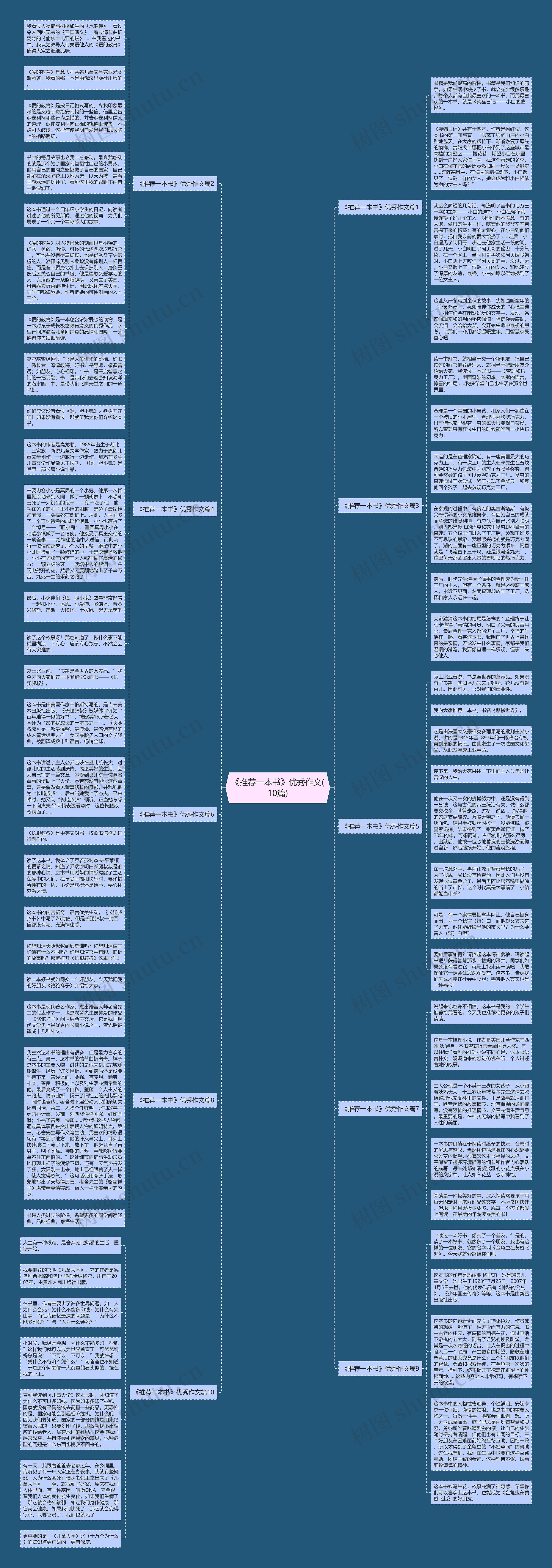 《推荐一本书》优秀作文(10篇)思维导图