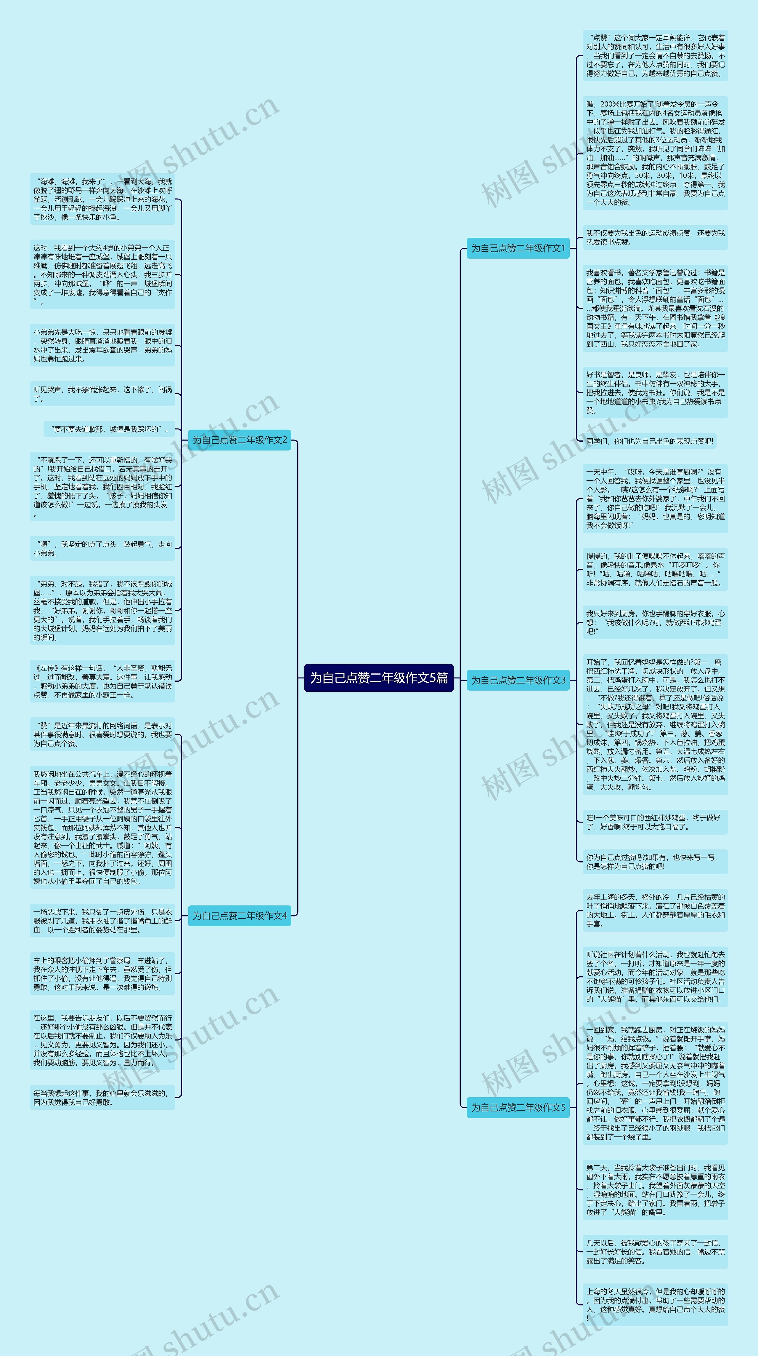 为自己点赞二年级作文5篇思维导图