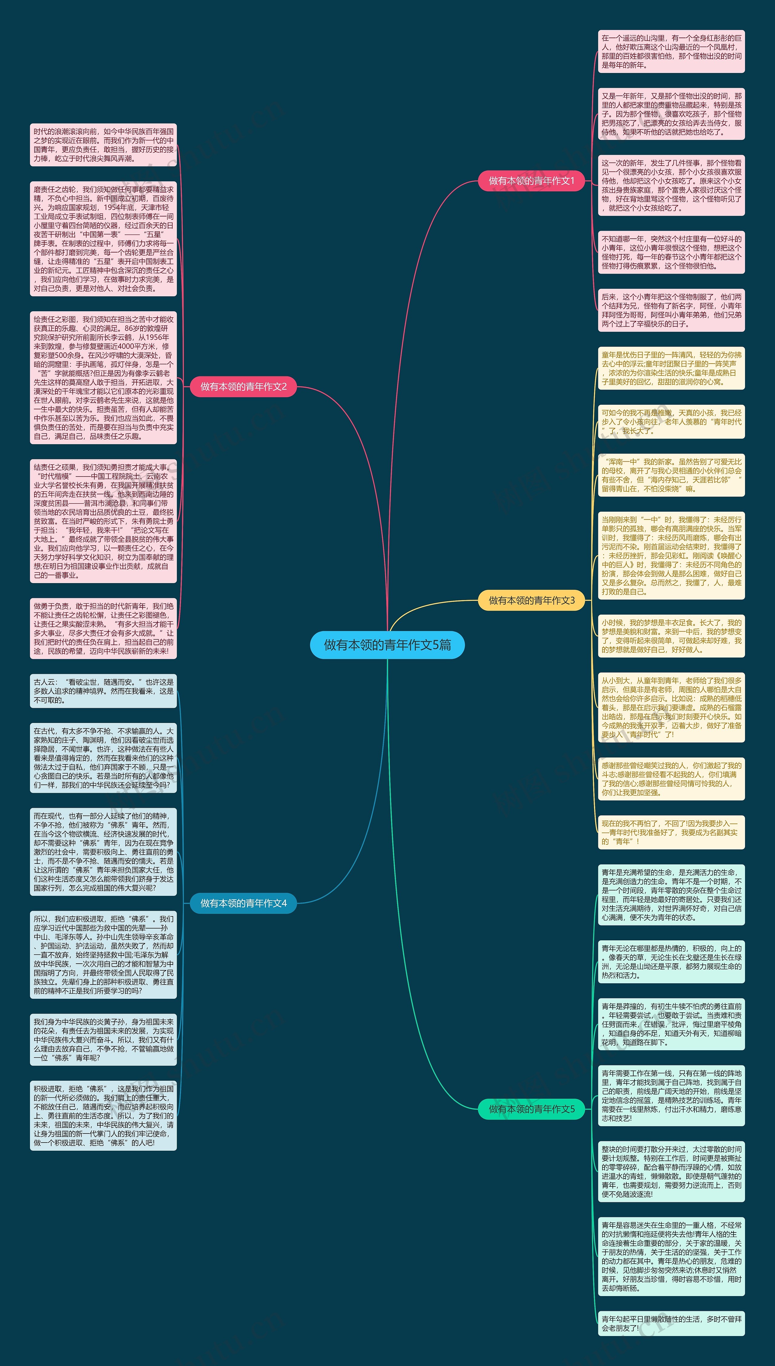 做有本领的青年作文5篇思维导图