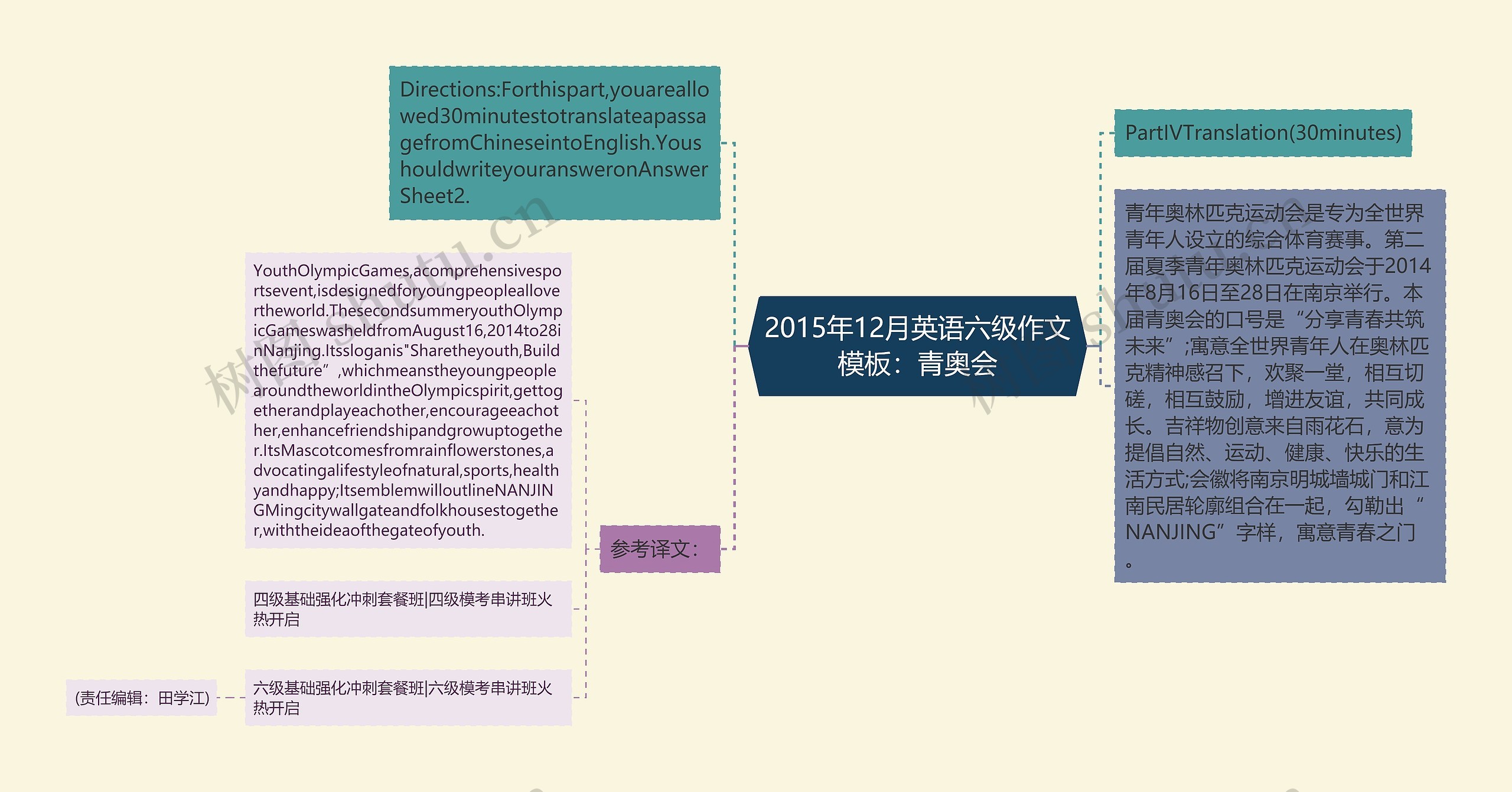 2015年12月英语六级作文：青奥会思维导图