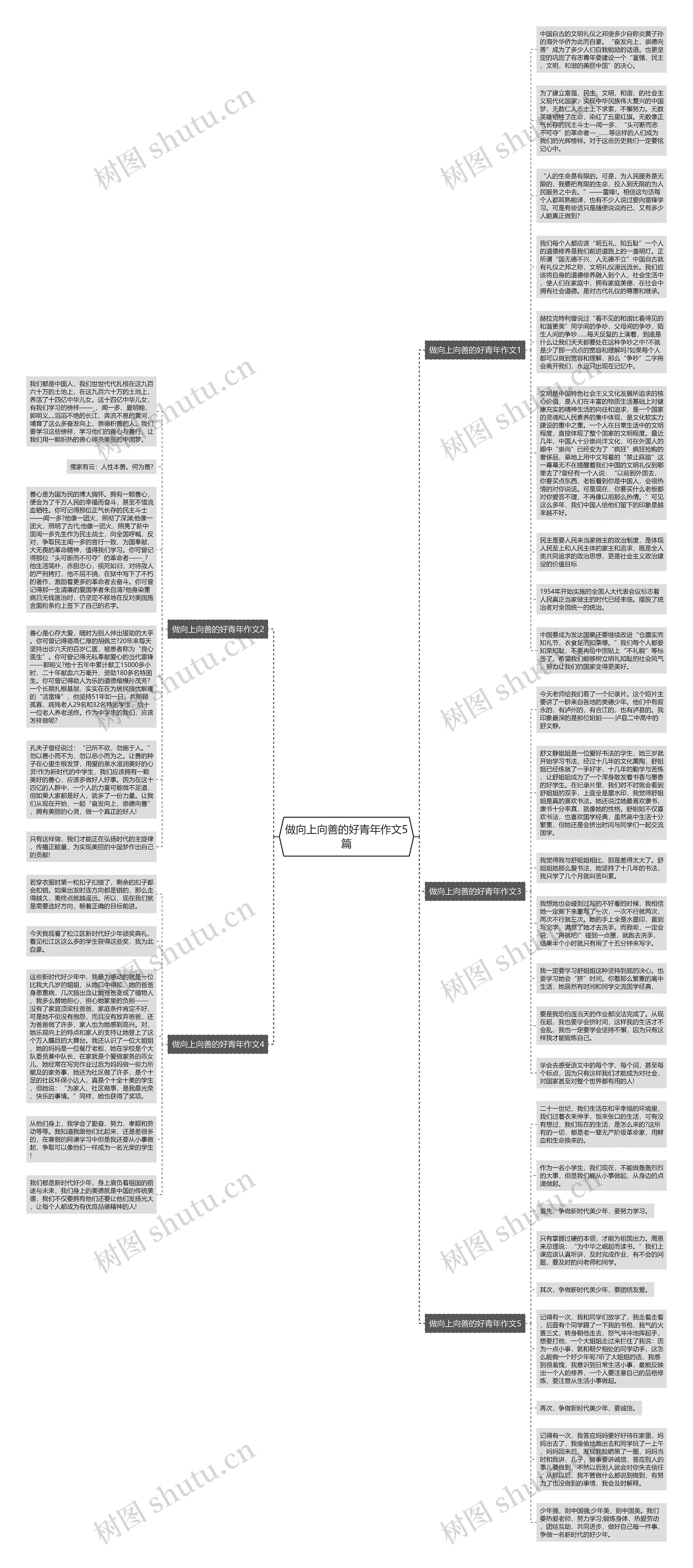 做向上向善的好青年作文5篇思维导图