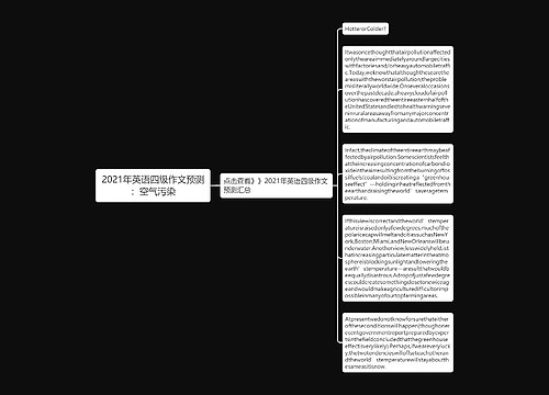 2021年英语四级作文预测：空气污染