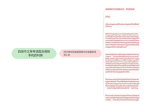 四级作文常考话题及模板：手机的利弊