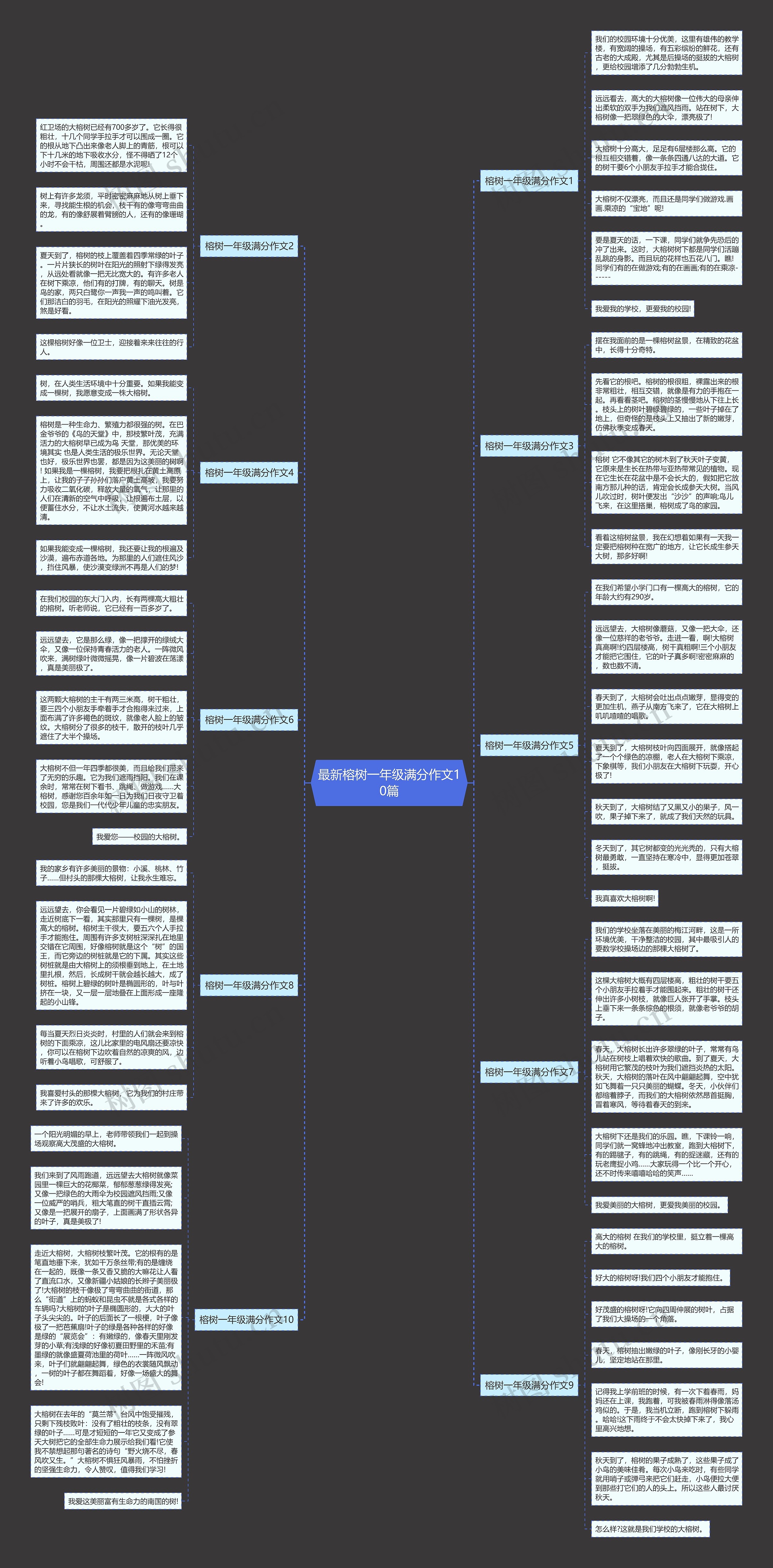 最新榕树一年级满分作文10篇思维导图