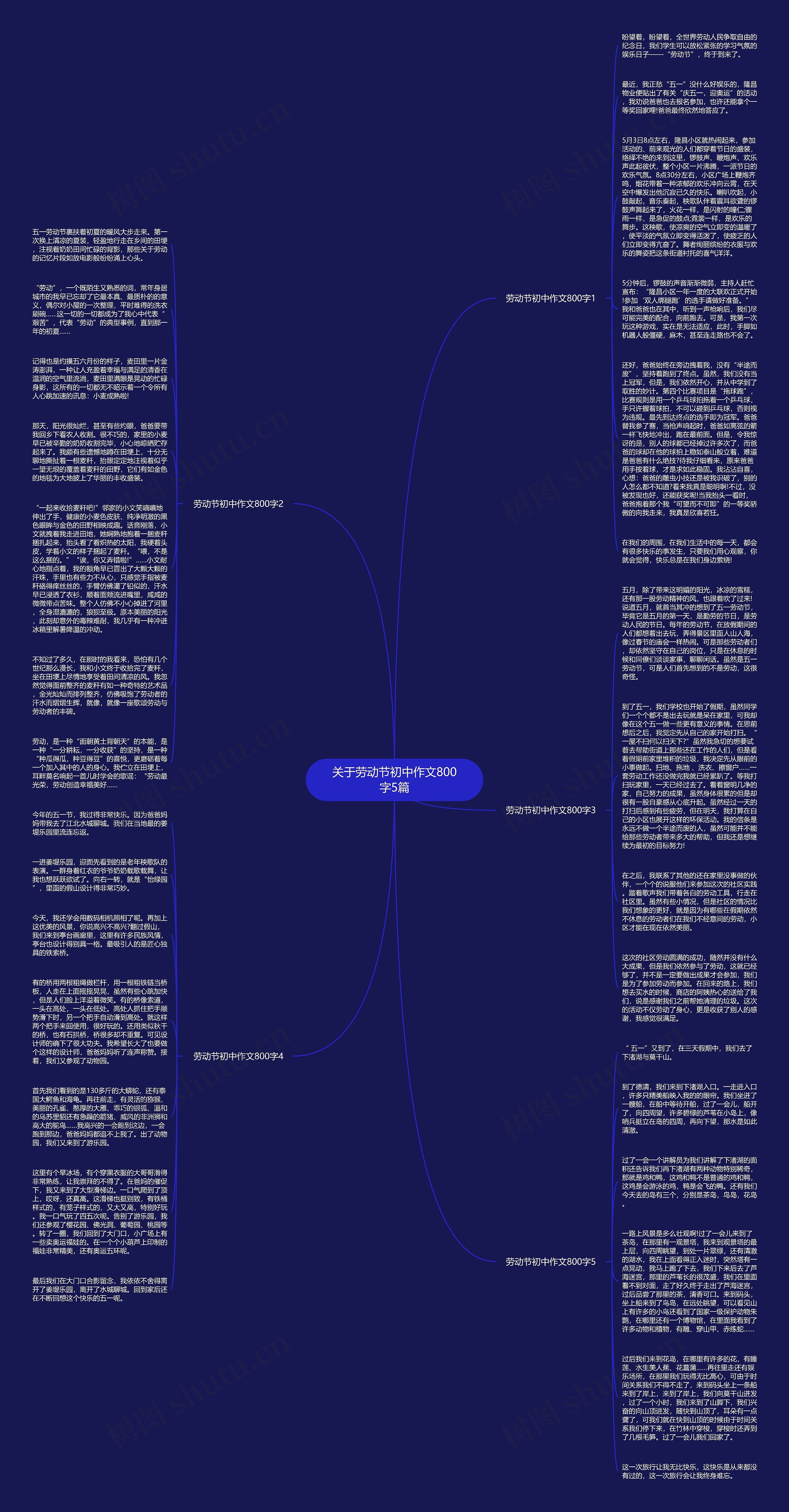 关于劳动节初中作文800字5篇思维导图