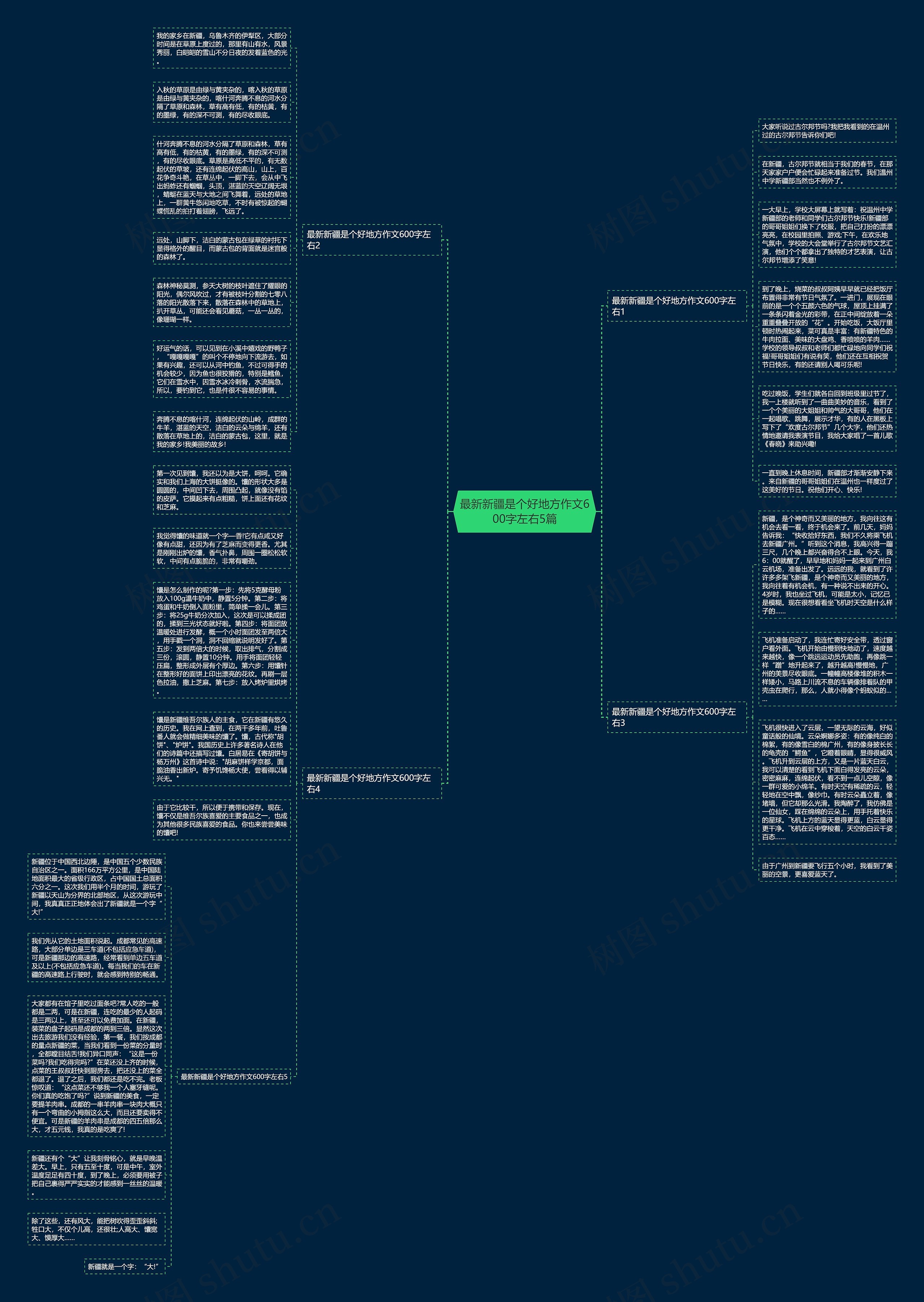 最新新疆是个好地方作文600字左右5篇思维导图