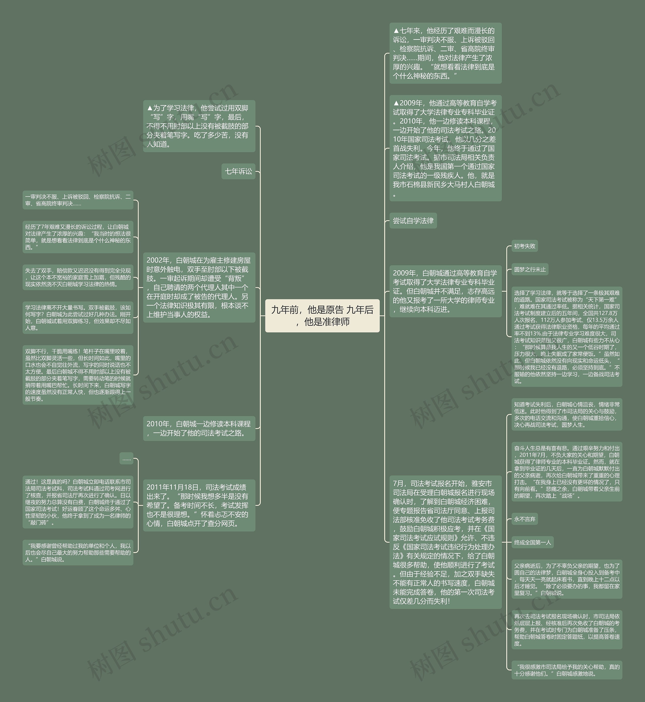 九年前，他是原告 九年后，他是准律师思维导图