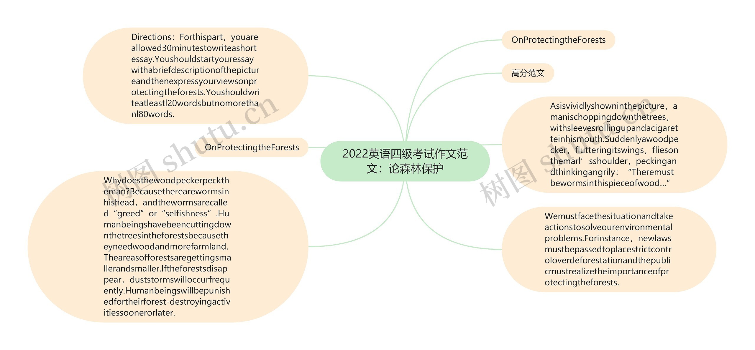 2022英语四级考试作文范文：论森林保护