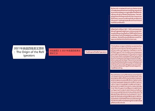 2021年英语四级美文赏析：The Origin of the Refrigerators