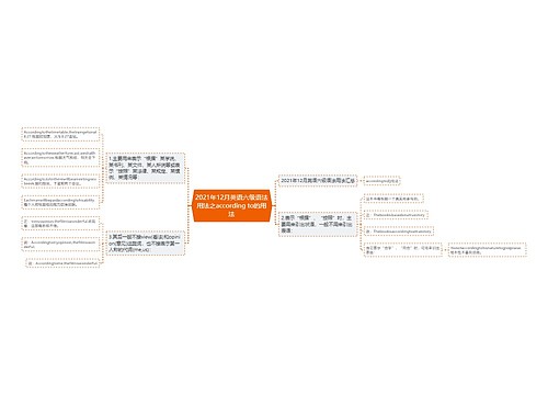2021年12月英语六级语法用法之according to的用法