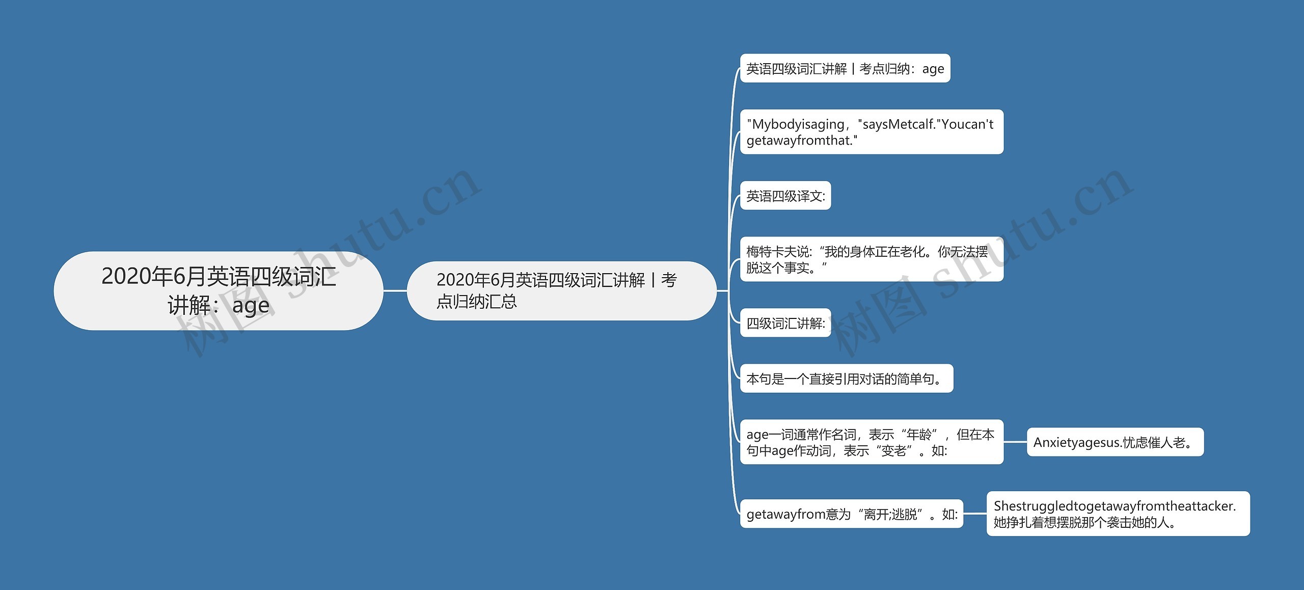 2020年6月英语四级词汇讲解：age思维导图