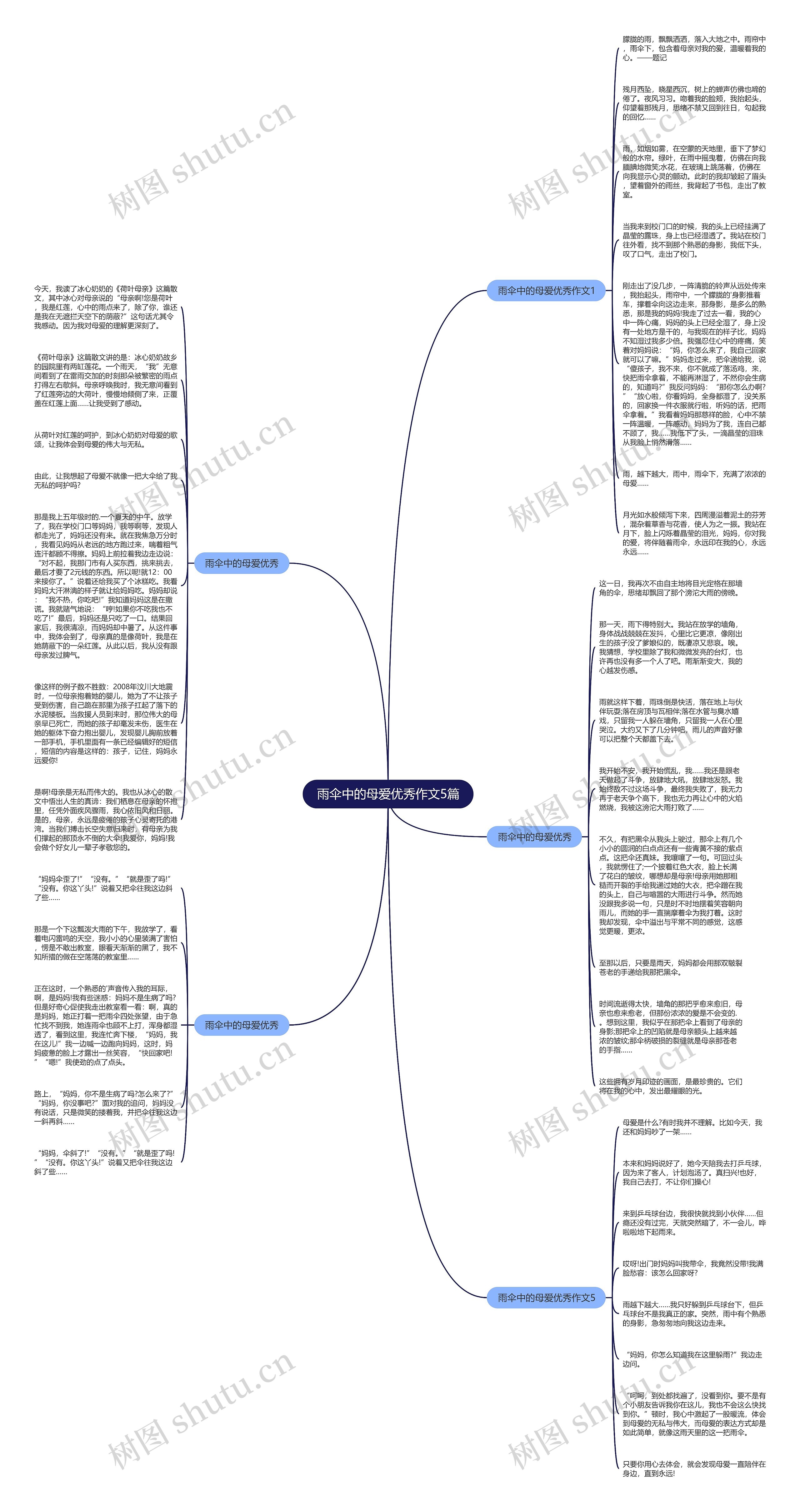 雨伞中的母爱优秀作文5篇思维导图