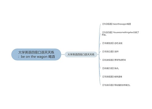 大学英语四级口语天天练：be on the wagon 喝酒