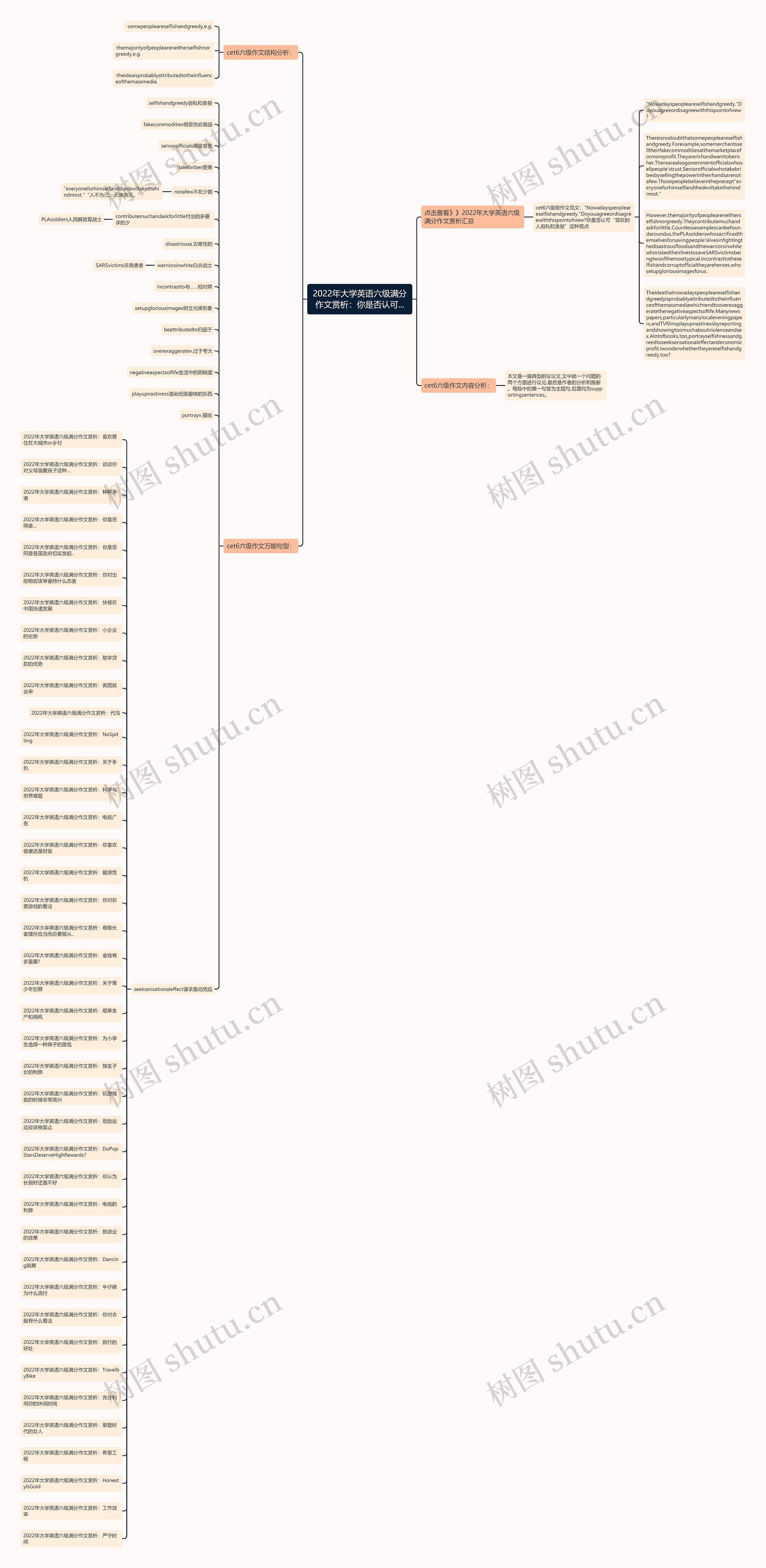 2022年大学英语六级满分作文赏析：你是否认可...思维导图