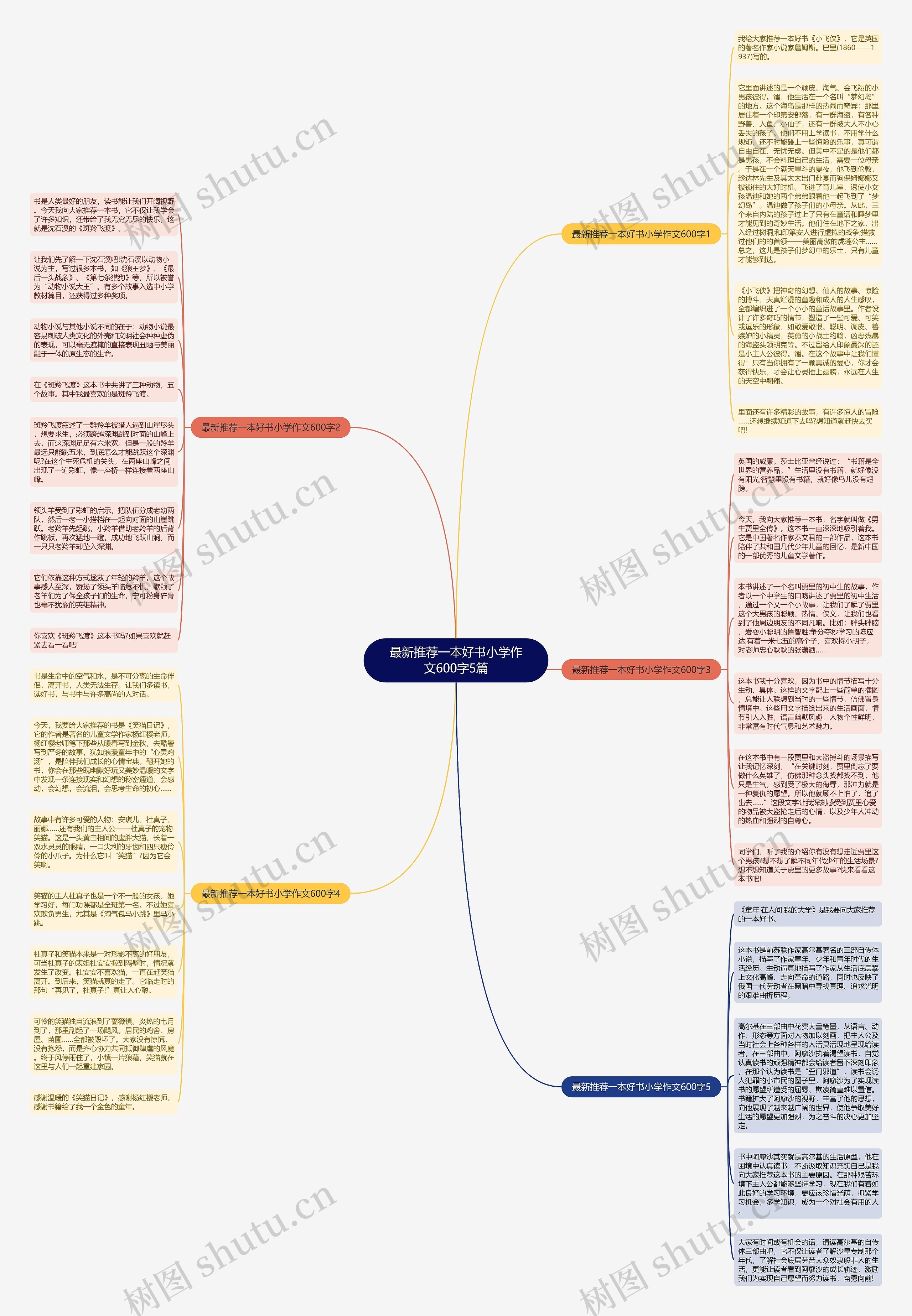 最新推荐一本好书小学作文600字5篇思维导图