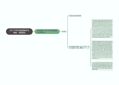 2021下半年英语四级作文预测：求职面试