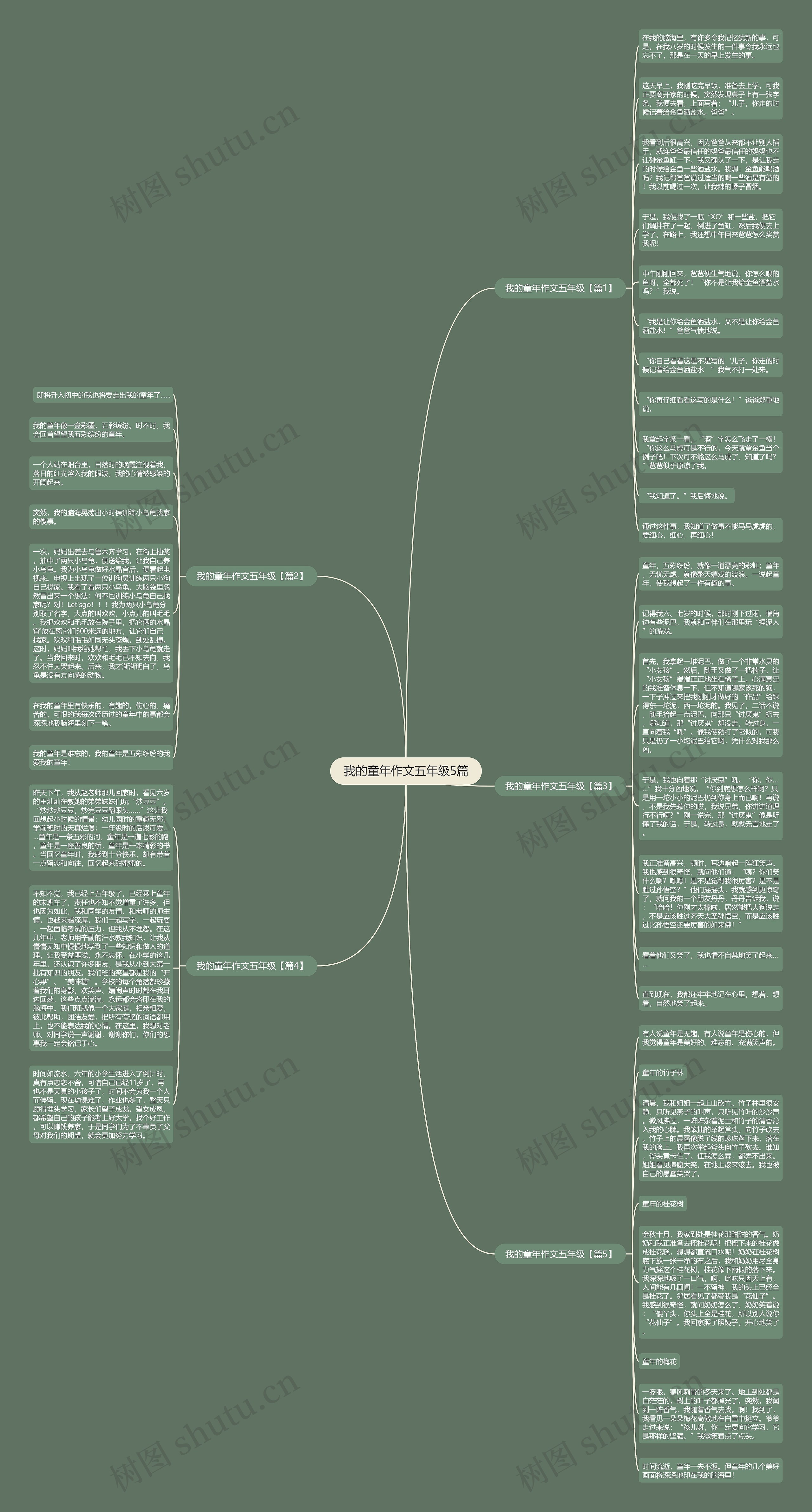我的童年作文五年级5篇
