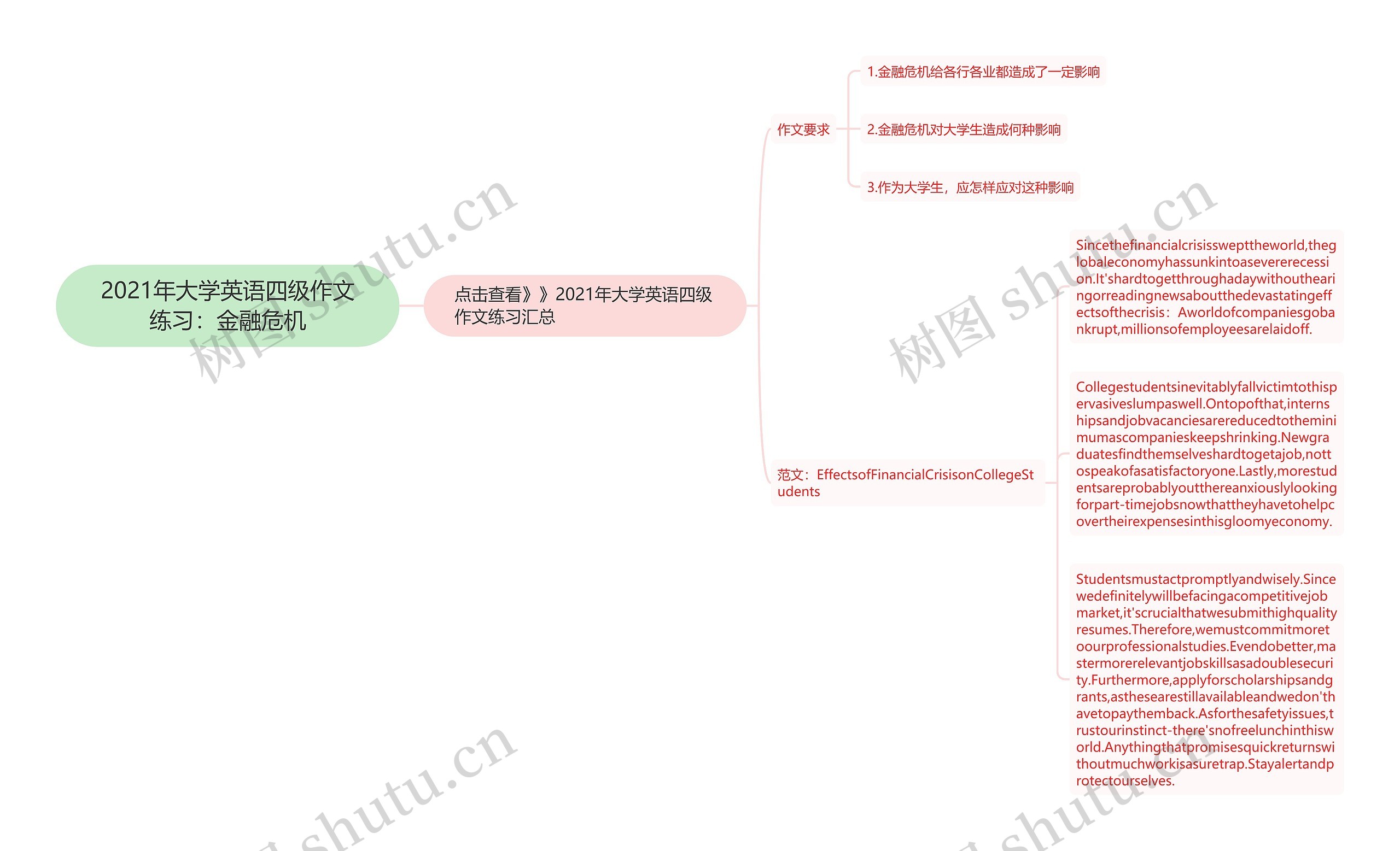 2021年大学英语四级作文练习：金融危机