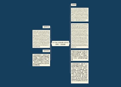 2017年12月英语六级作文预测：二胎政策