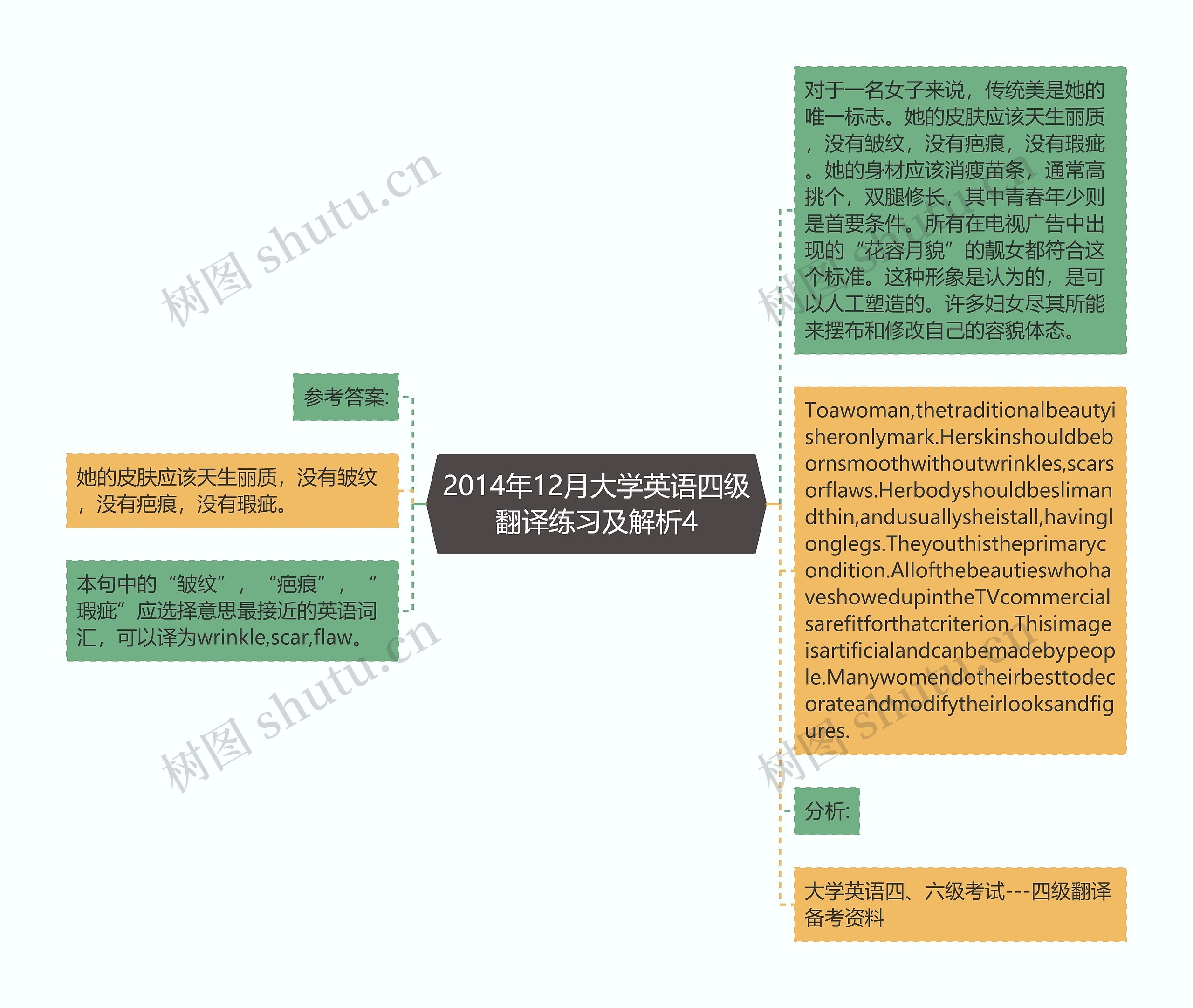 2014年12月大学英语四级翻译练习及解析4