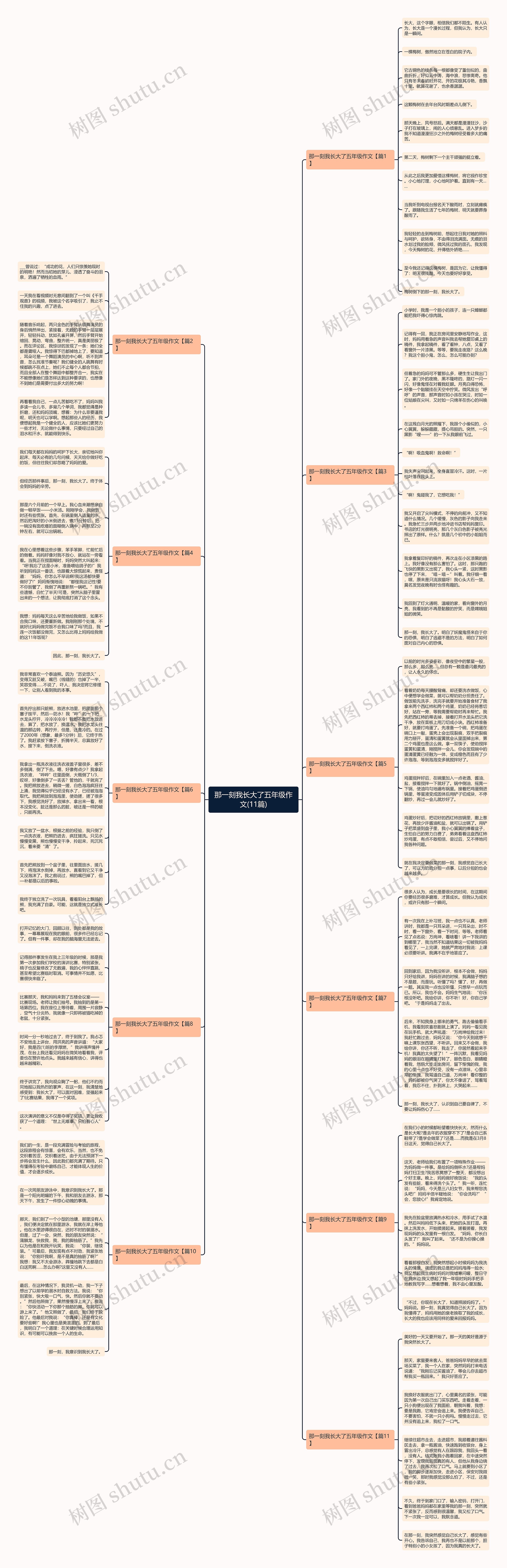 那一刻我长大了五年级作文(11篇)思维导图