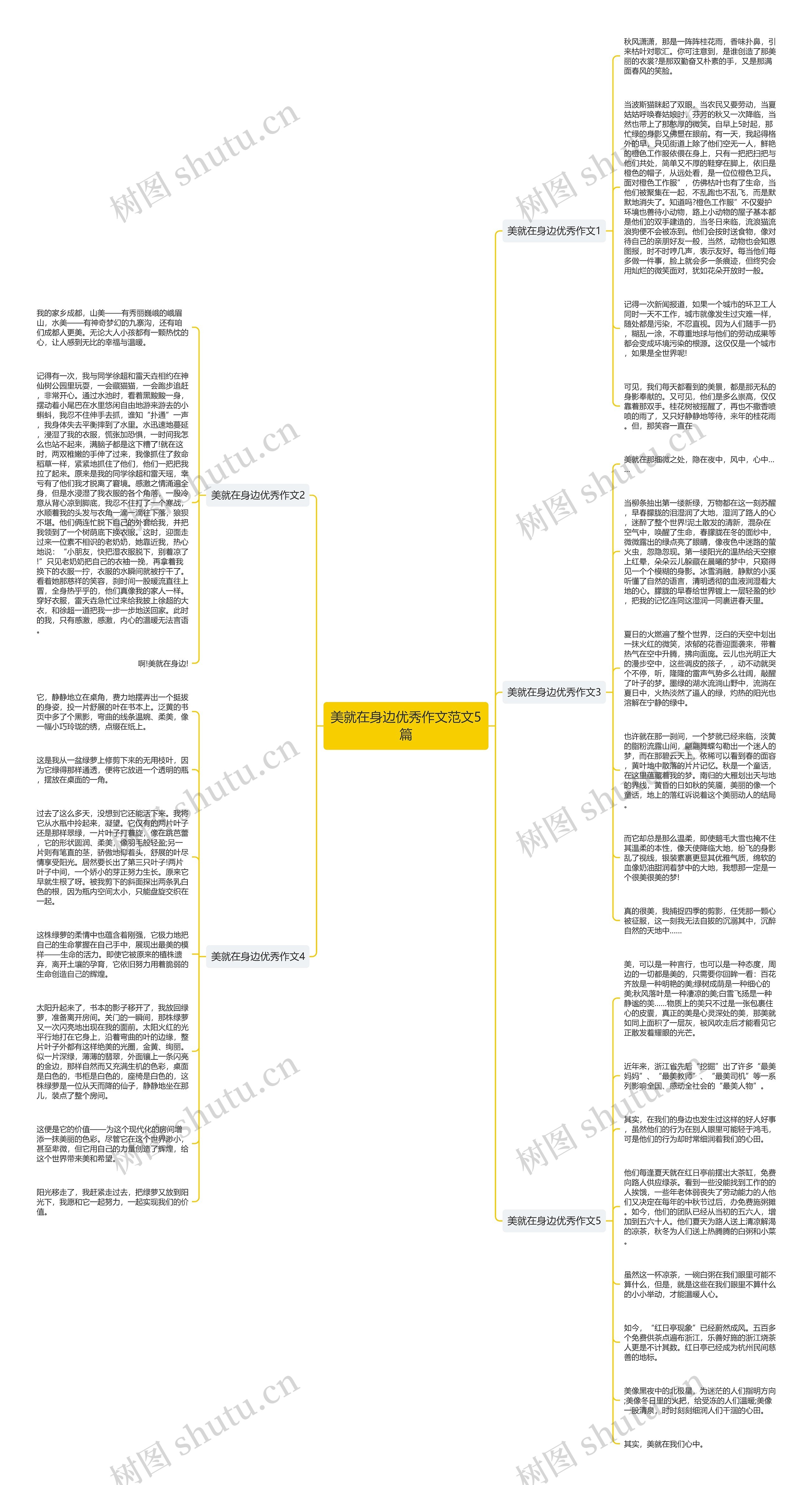 美就在身边优秀作文范文5篇思维导图