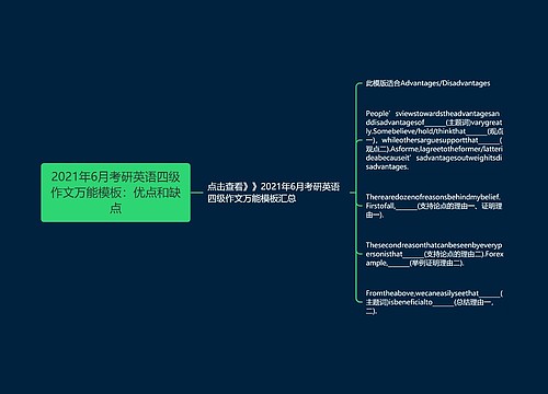 2021年6月考研英语四级作文万能模板：优点和缺点