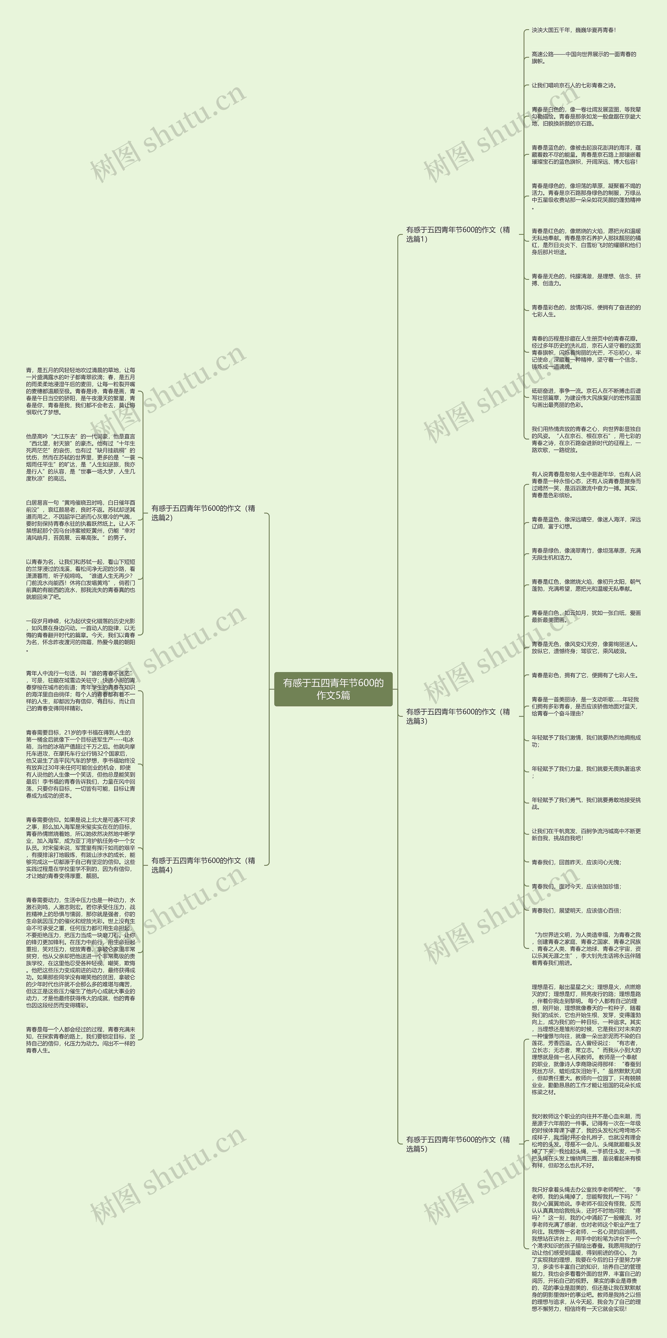 有感于五四青年节600的作文5篇思维导图
