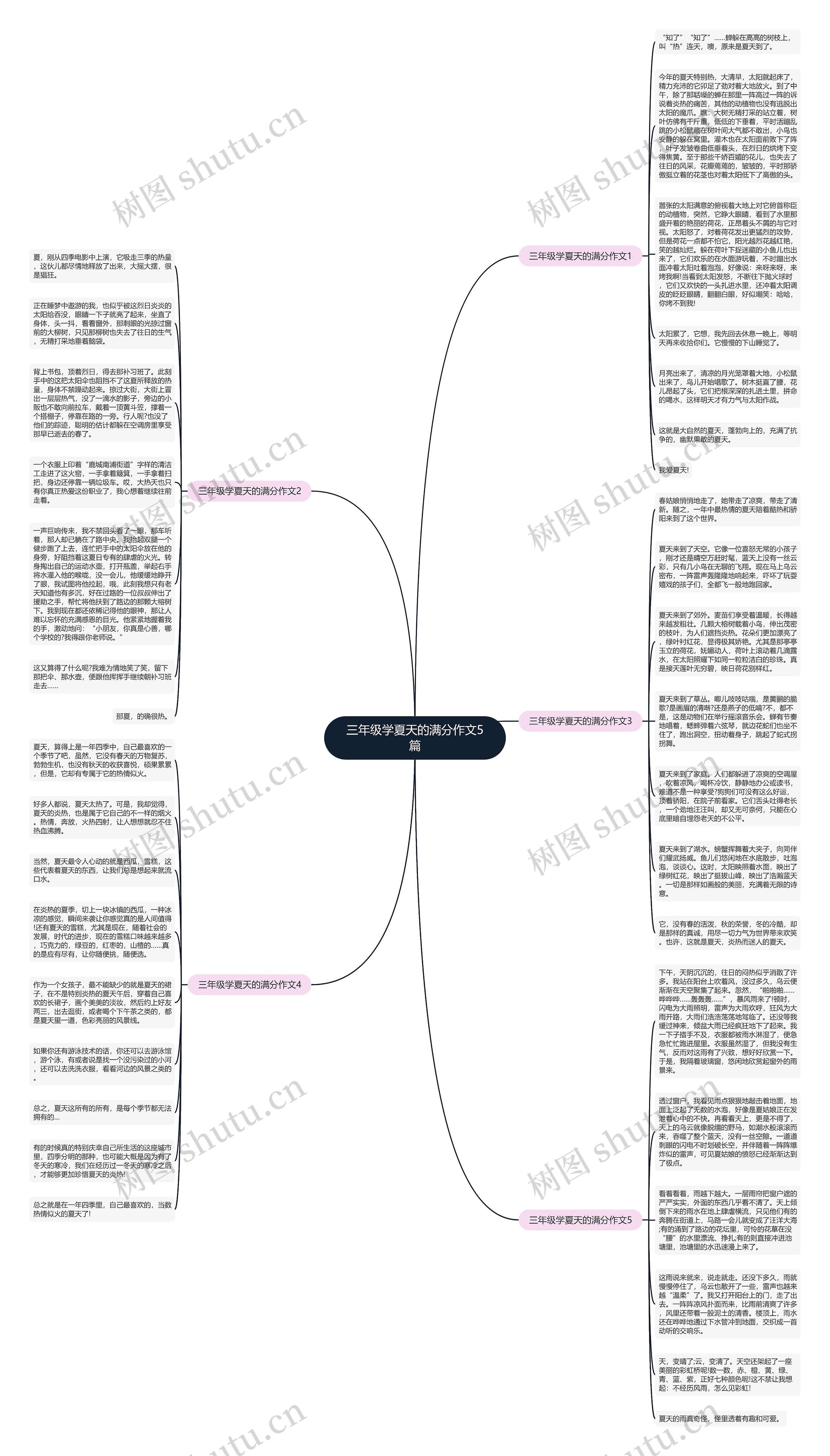 三年级学夏天的满分作文5篇思维导图