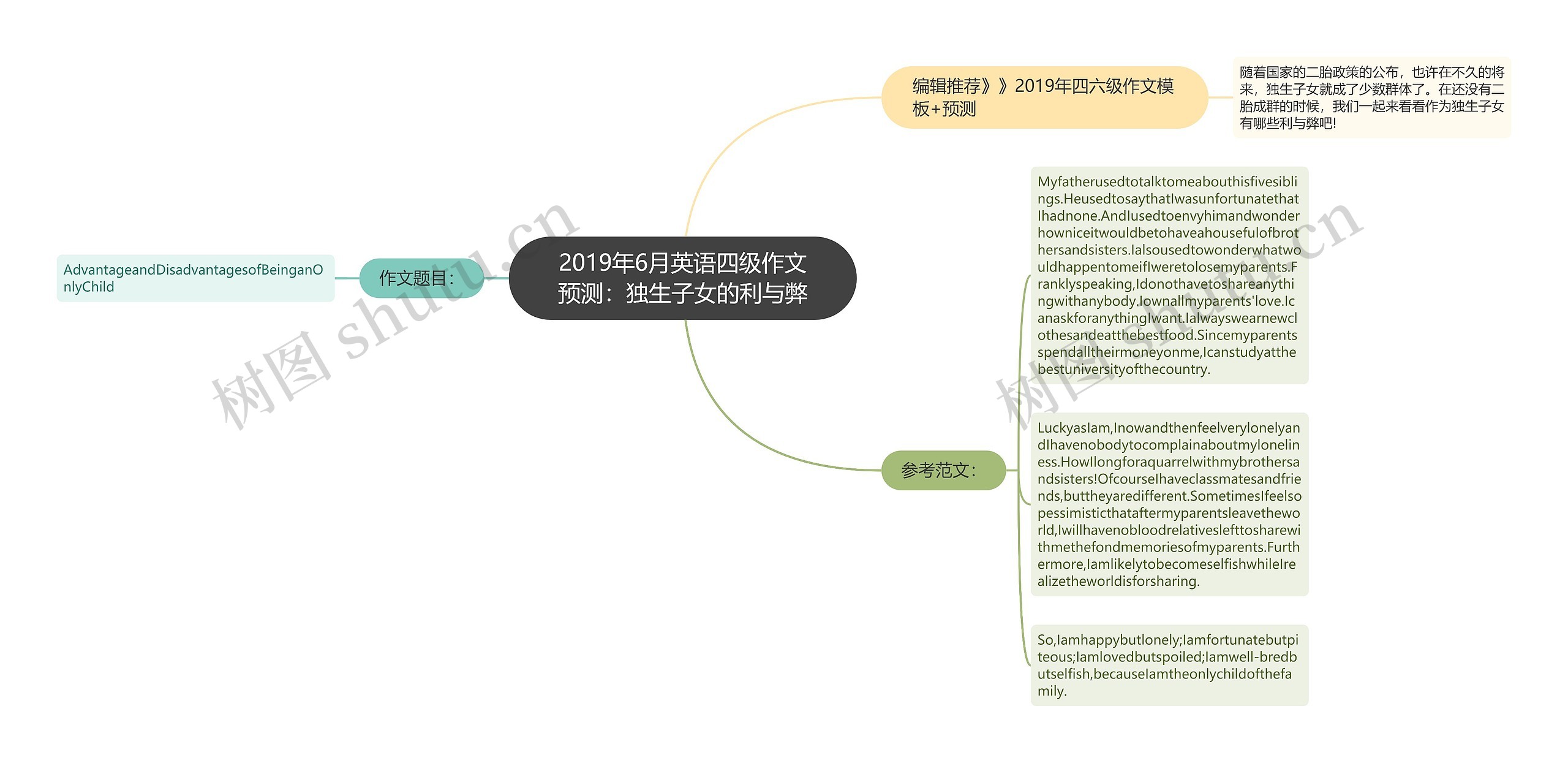 2019年6月英语四级作文预测：独生子女的利与弊