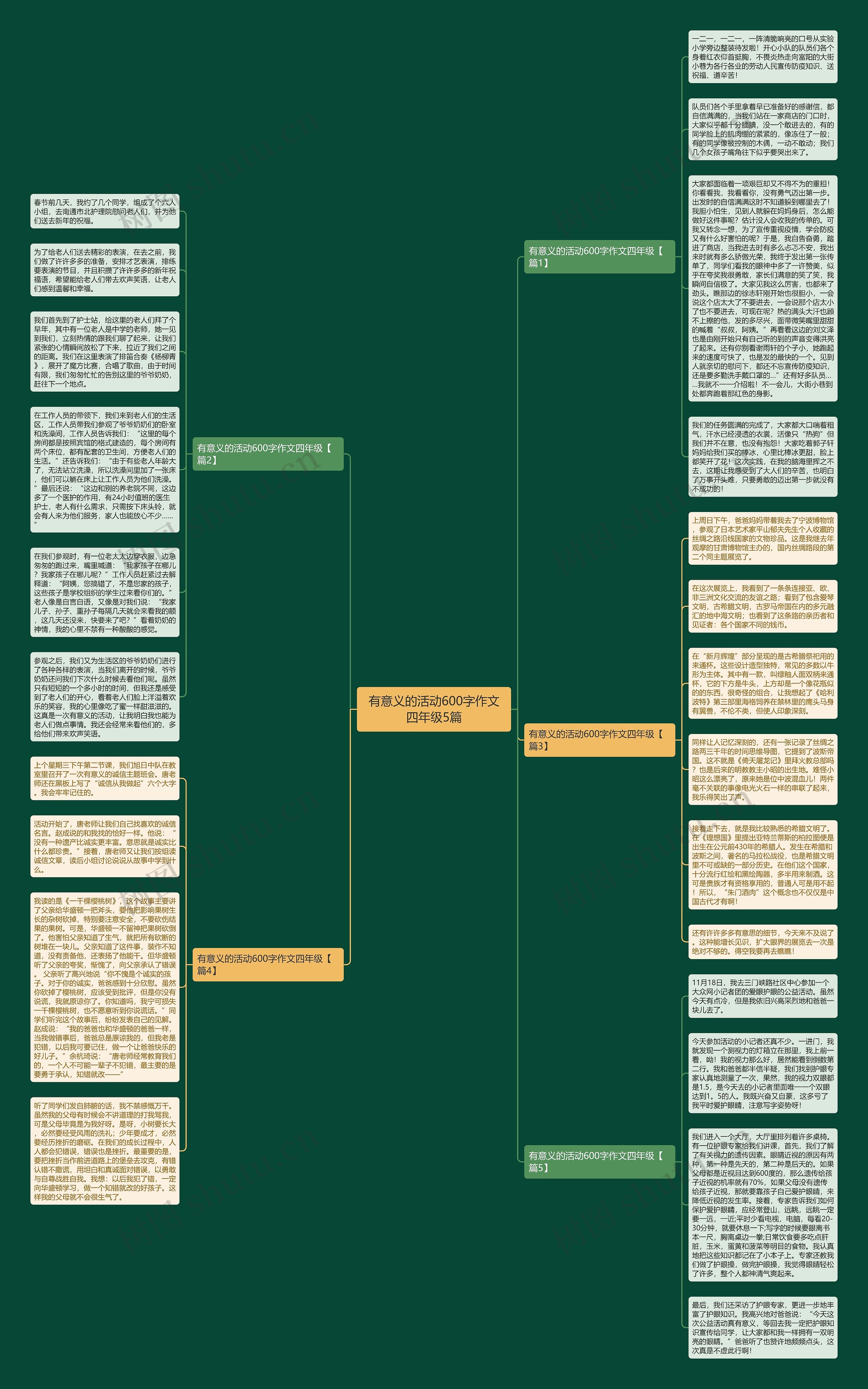 有意义的活动600字作文四年级5篇思维导图